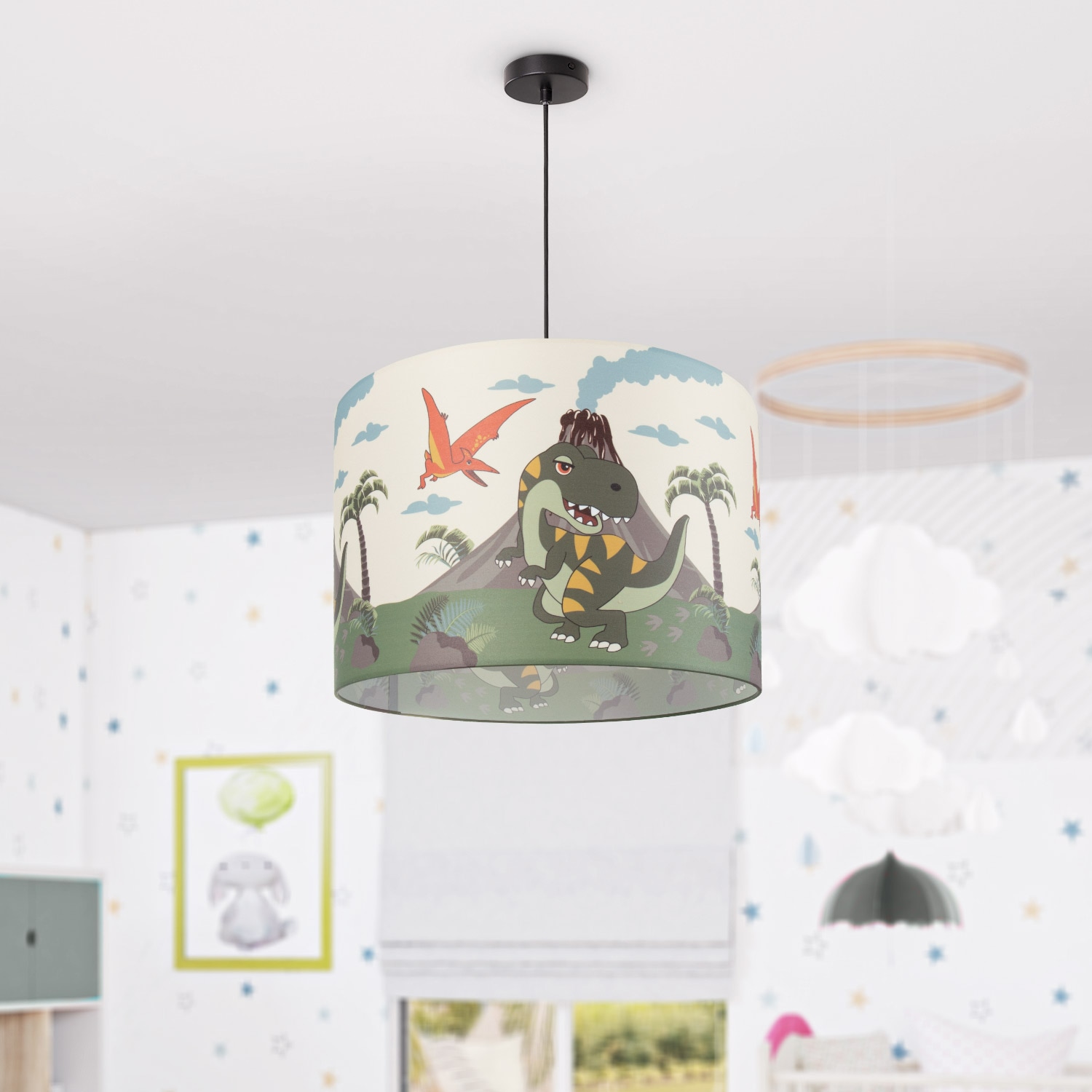 Paco Home 636«, Jahren Lampe Kinderzimmer Kinderlampe Pendelleuchte 1 LED kaufen mit »Diamond Garantie XXL E27 3 | Dinosaurier, Deckenlampe online flammig-flammig