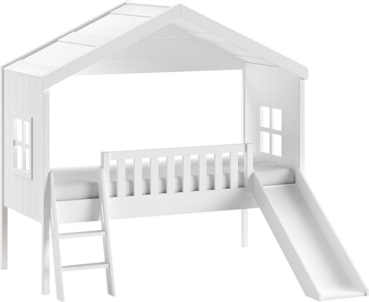 Vipack Hausbett »Hausbett«, (Made in Europe), inkl. Rolllattenrost und Leiter, wahlweise mit Rutsche