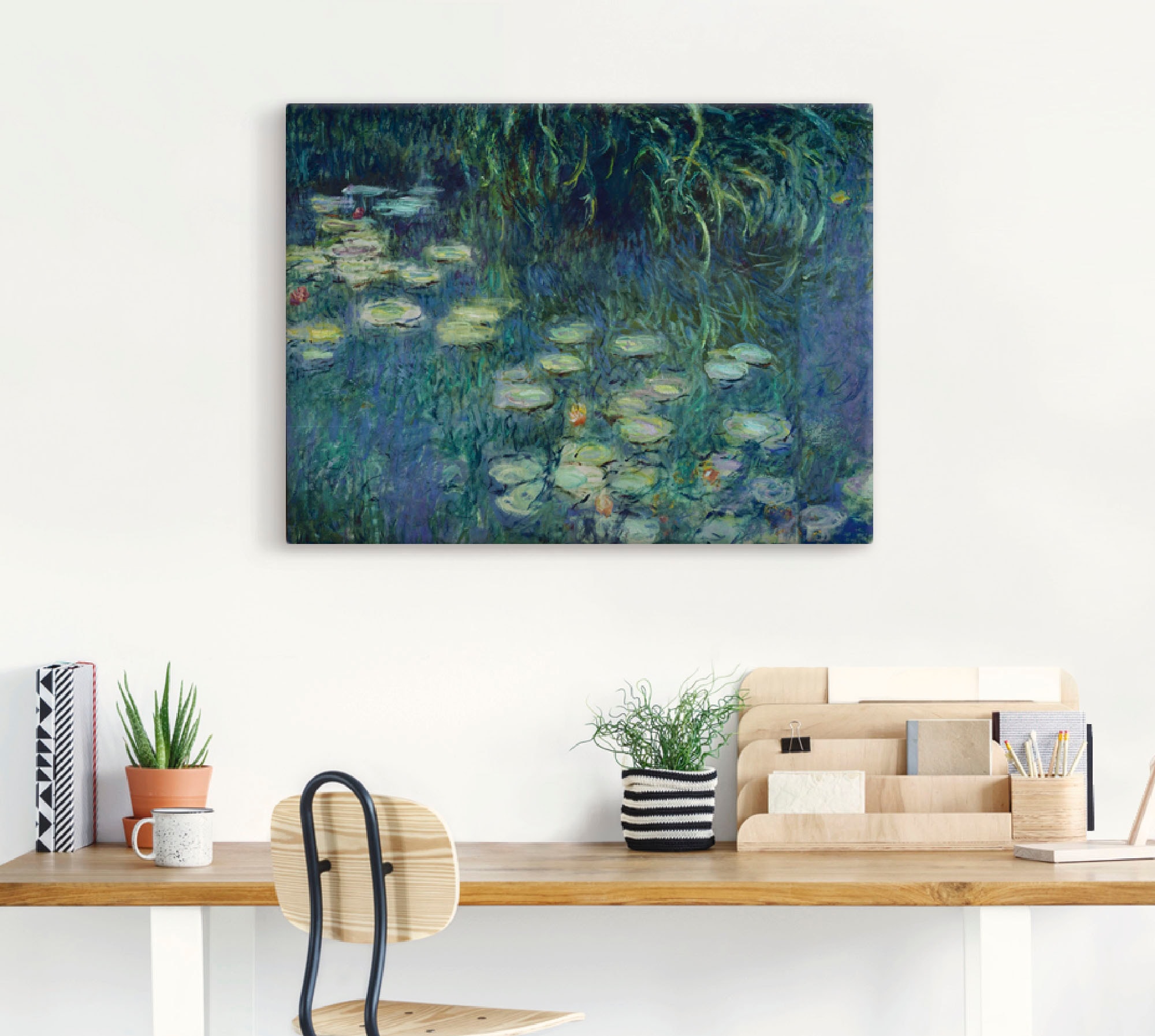 Artland Leinwandbild »Teil Seerosenbild Musée de l'Orangerie« Blumen 1 Stk. tlg. auf Holzrahmen gespannt