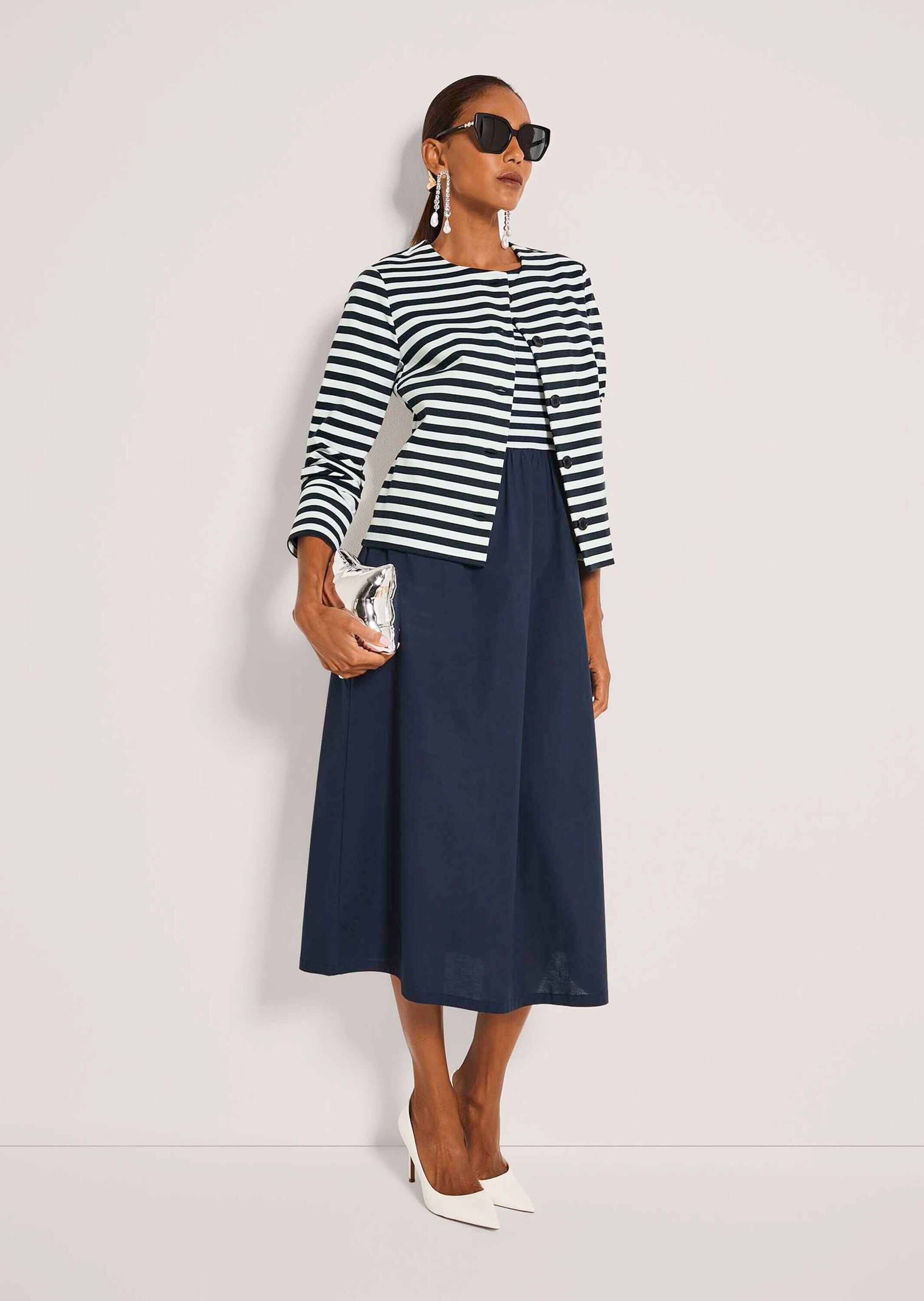 MADELEINE Langarmshirt »Shirtblazer Maritimer Blazer im Streifenlook, Langarm« Maritimer Streifenlook