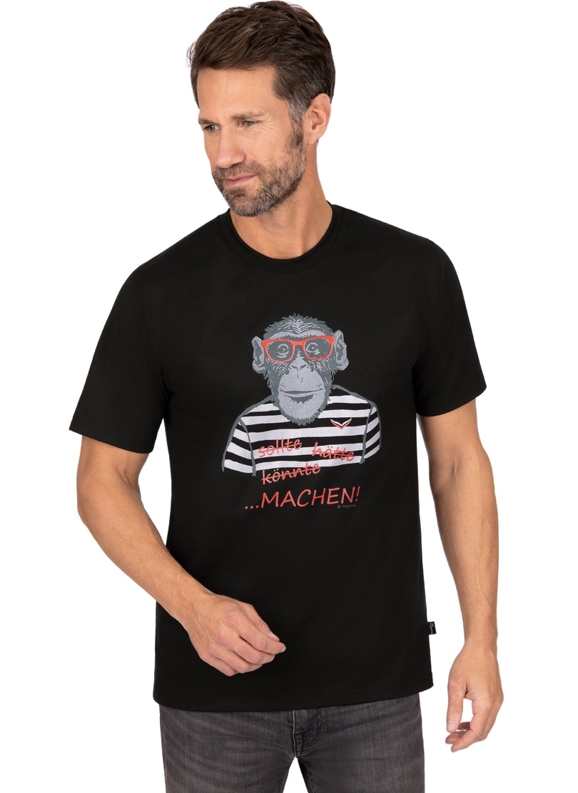 Trigema bei Affen-Aufdruck« mit großem ♕ T-Shirt »TRIGEMA T-Shirt