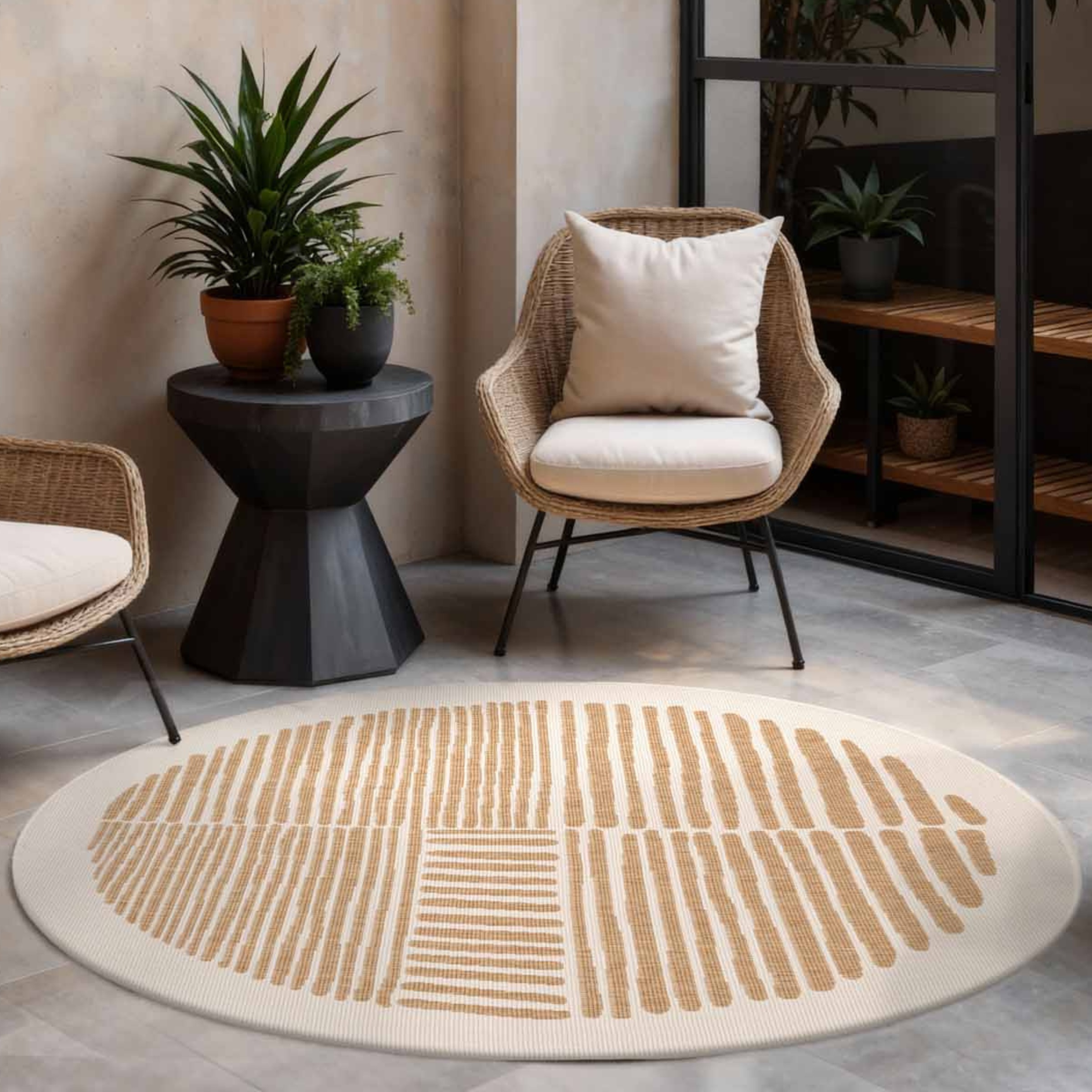 Ted Baker Teppich »Bounds , Wendeteppich« rund 8 mm Höhe Designteppich, Wetterfest, Pflegeleicht, Modern, Wohnzimmer, Terrasse