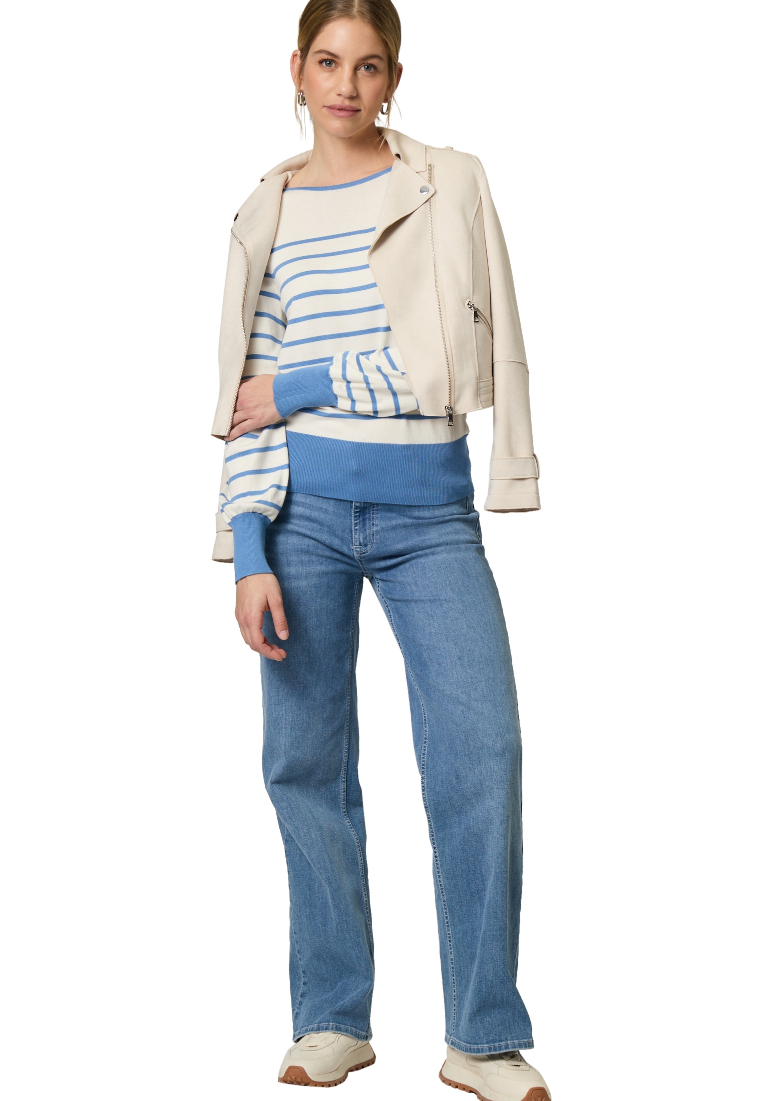 Zero Rundhalspullover »Pullover mit Streifen«