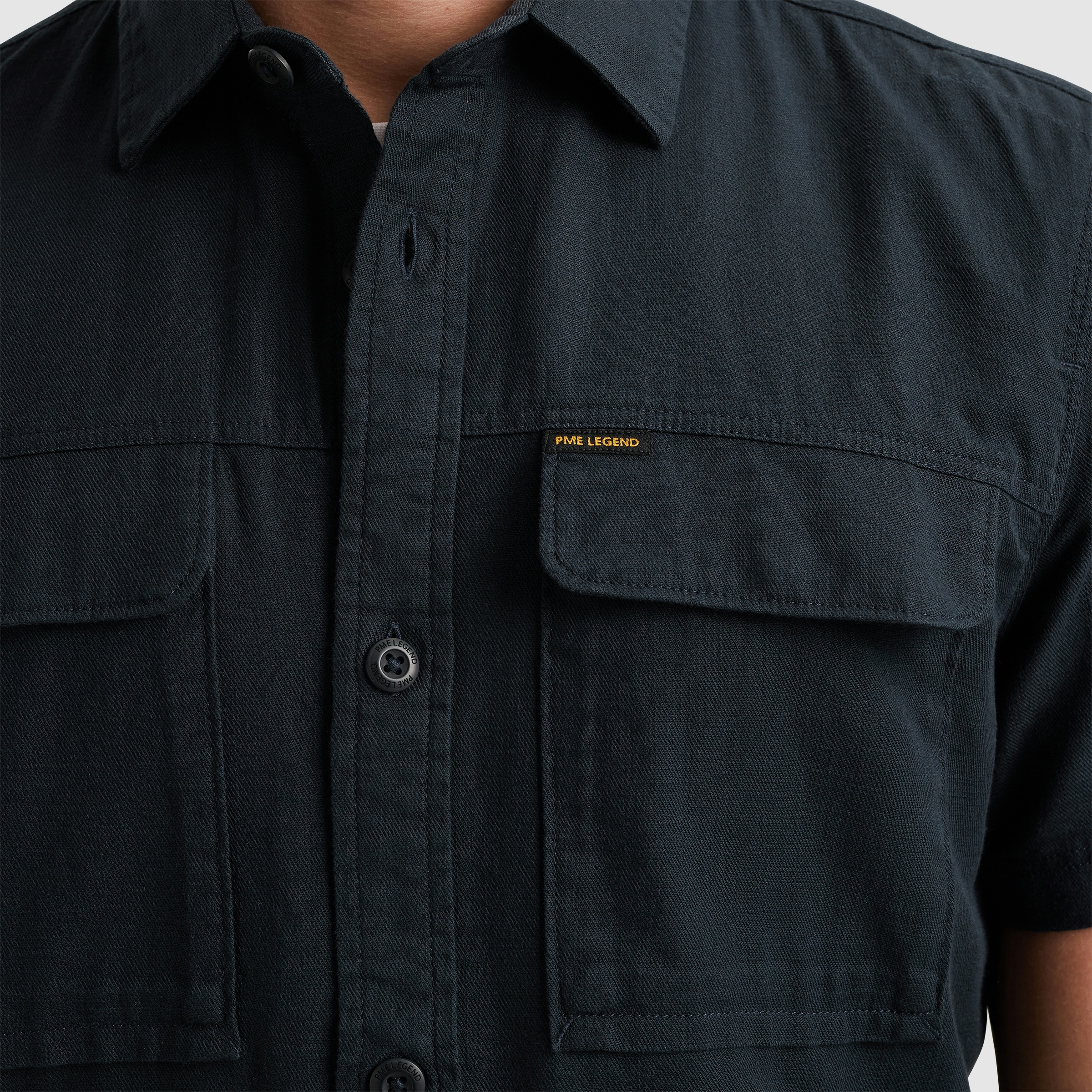 PME LEGEND Kurzarmhemd mit Kent Kragen