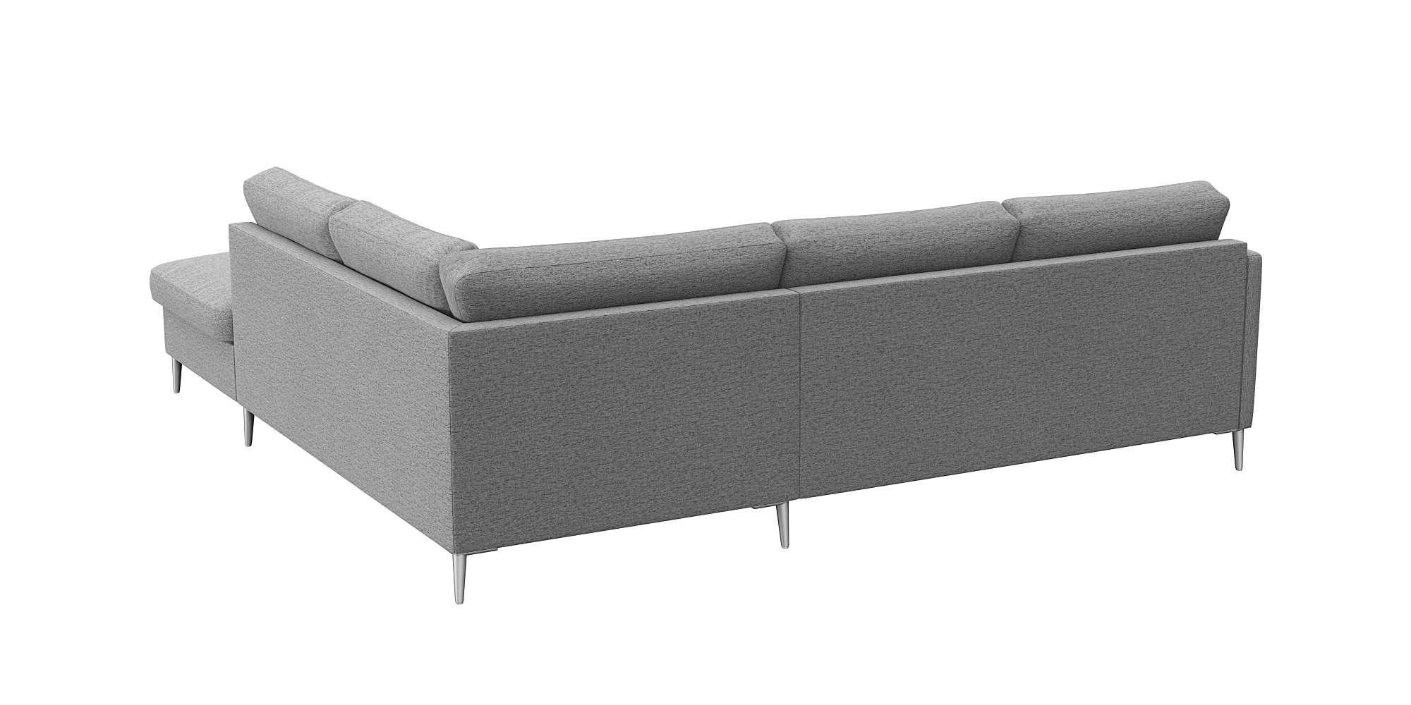 FLEXLUX Ecksofa »Fiore, L-Form«, schmale Armlehnen, Füße alufarben, B/T 234/225 cm, Kaltschaum im Sitz