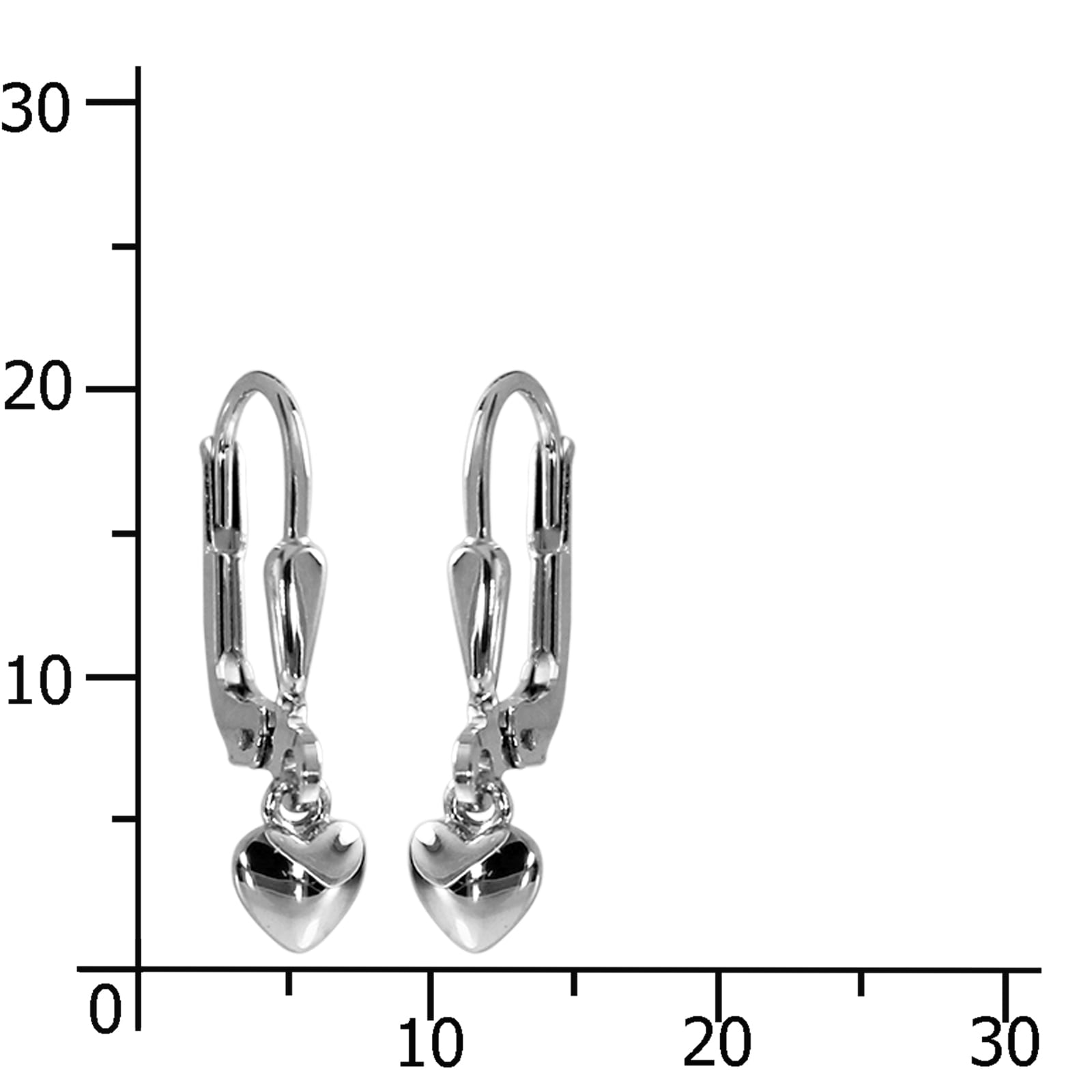 OSTSEE-SCHMUCK Paar Ohrhänger »- kleines Herz - Silber 925/000 -,«