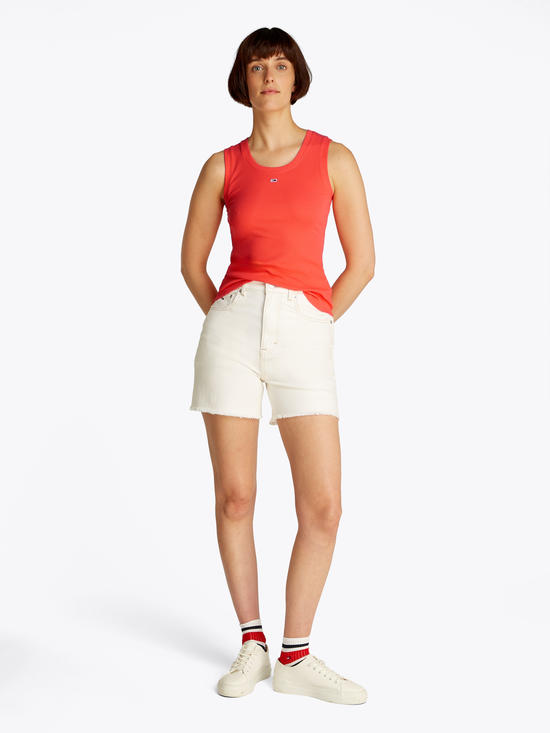 Tommy Jeans Tanktop »TJW ESSENTIAL RIB TANK EXT«, mit Logostickerei
