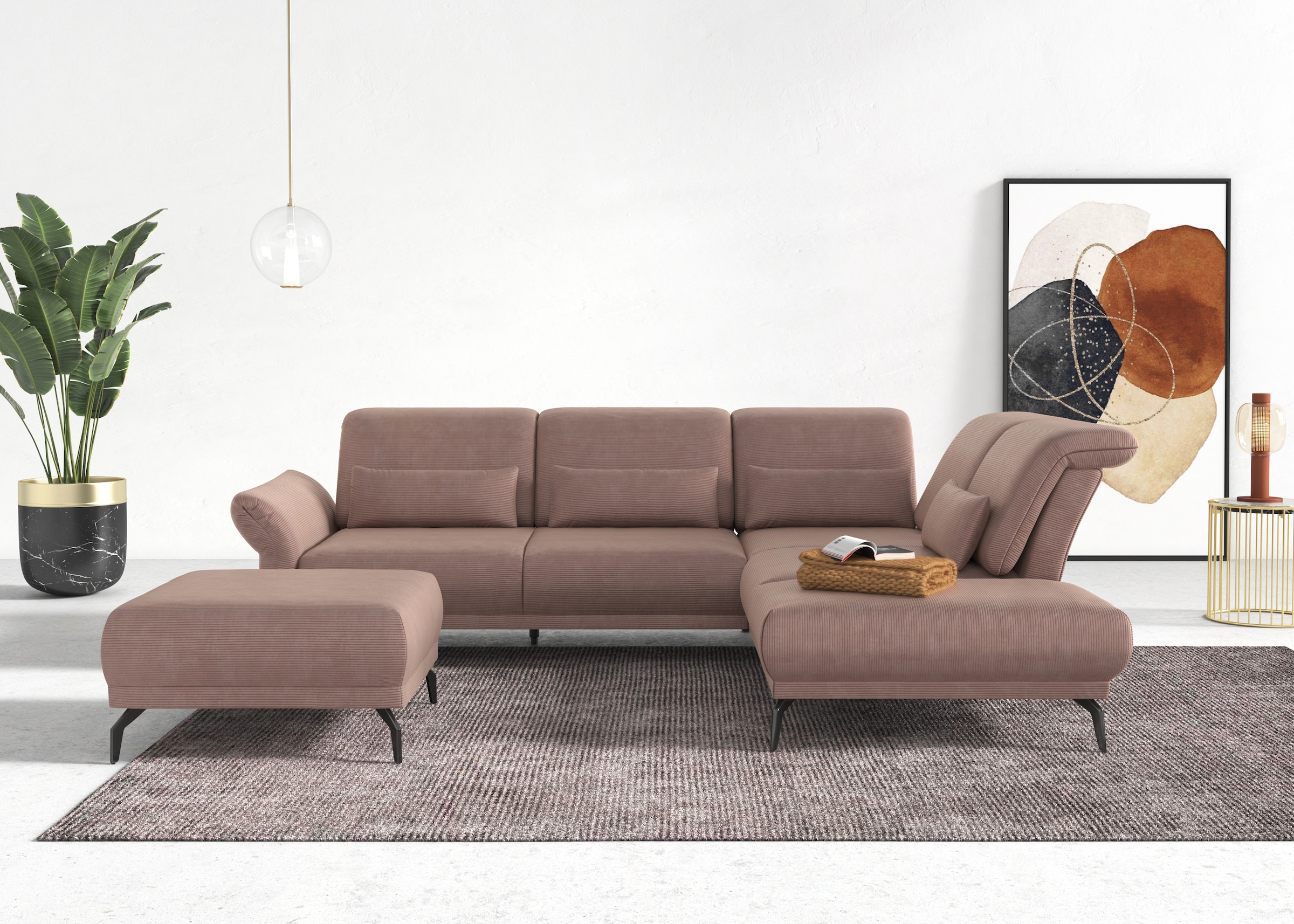 INOSIGN Hocker »Coco«, Cord-Bezug in 2 Ausführungen, Füßen 15 cm hoch