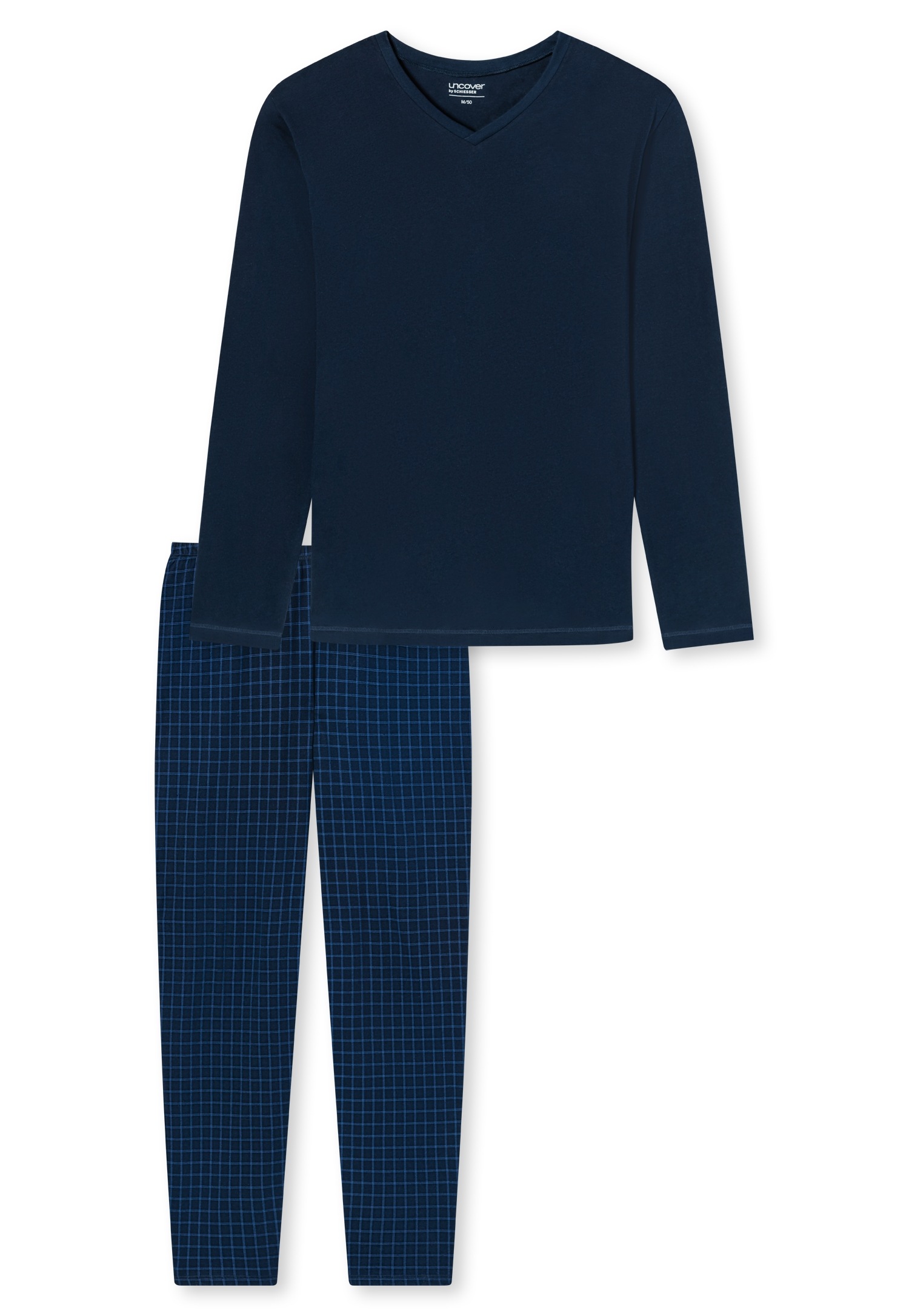 uncover by SCHIESSER Schlafanzug »Uncover Nightwear« 2 tlg. Single Jersey-Qualität, Langarm, V-Ausschnitt, weich