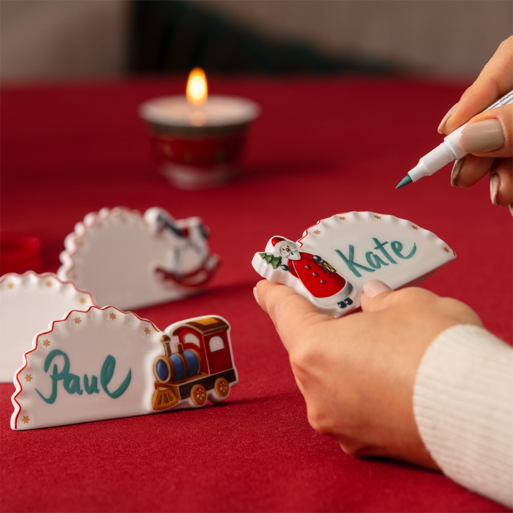 Villeroy & Boch Weihnachtsfigur »Tischkarten Toy's Delight bunt« Abwischbar