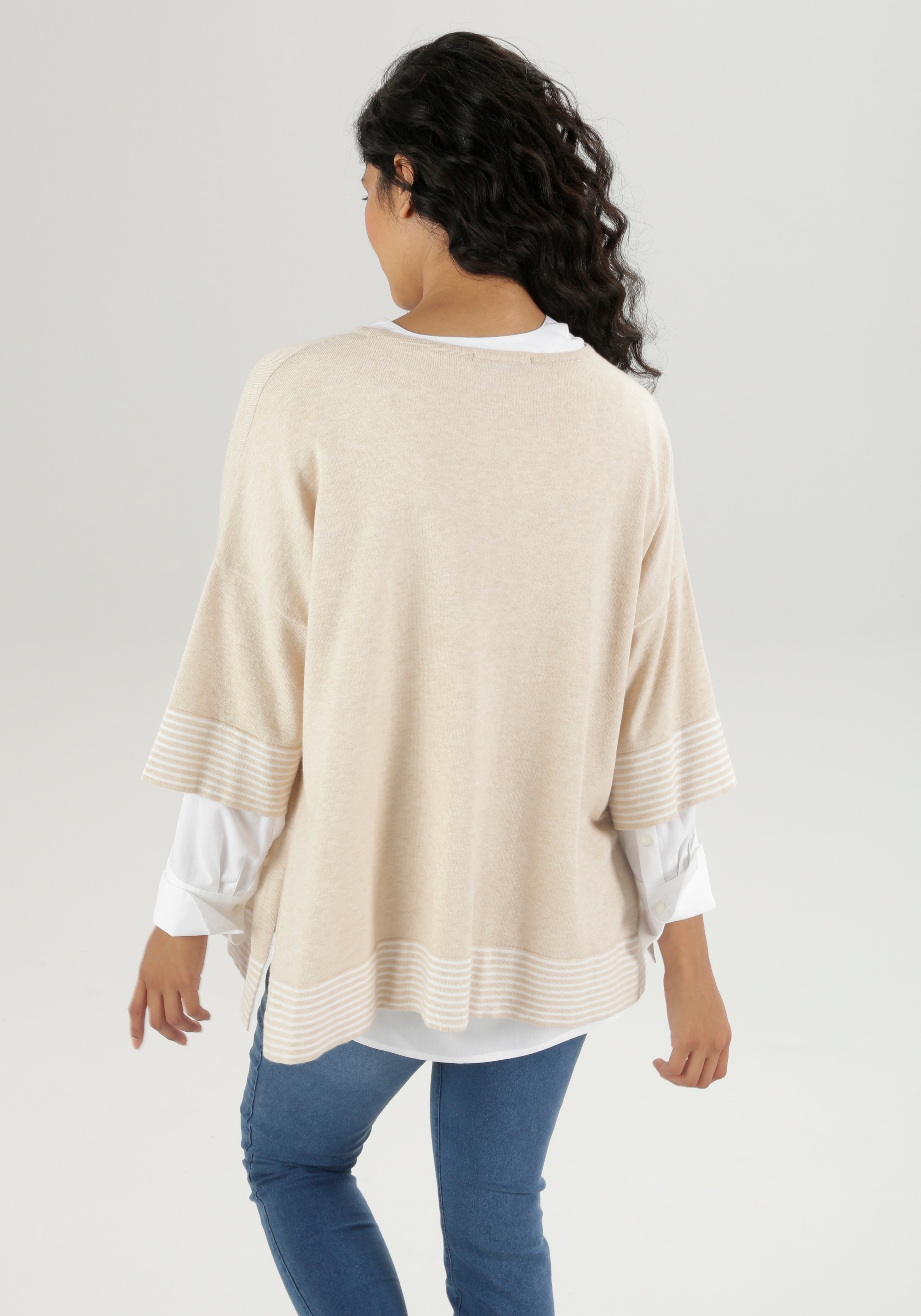 Aniston SELECTED Strickpullover, im lässigen Poncho-Style