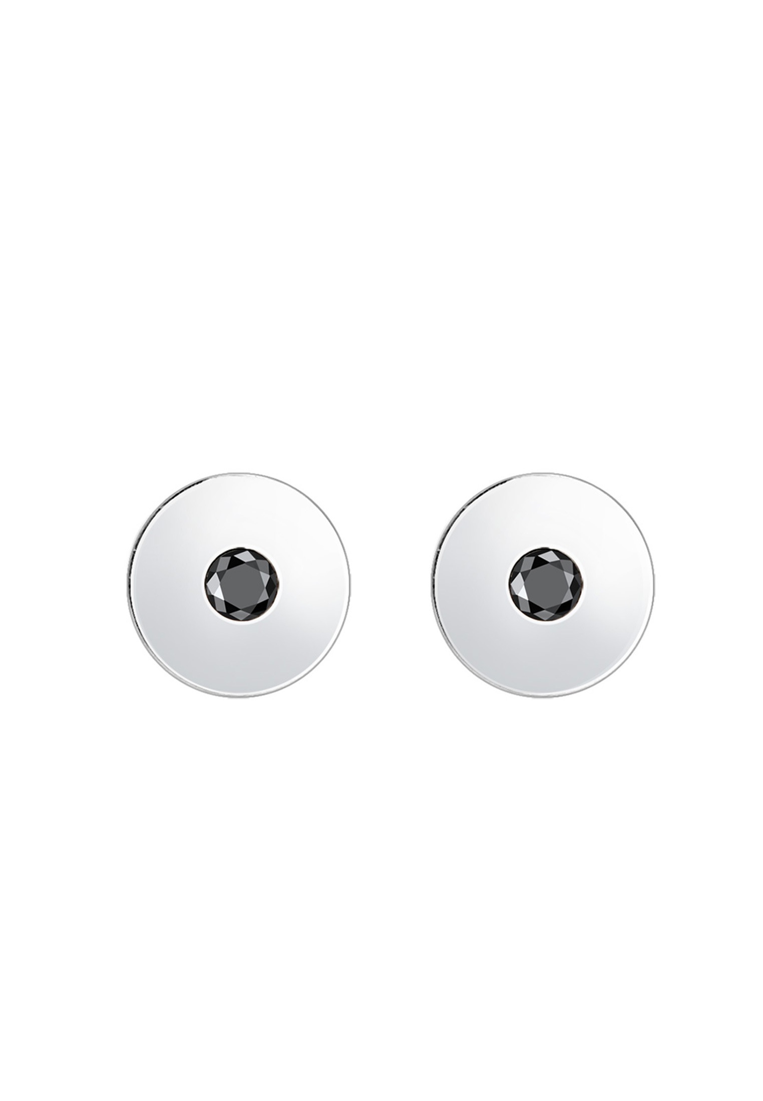 Elli DIAMONDS Paar Ohrstecker »Ohrringe Ohrstecker Rund Diamant Schwarz Brillantschliff (0.03ct) 925 Sterling Silber«