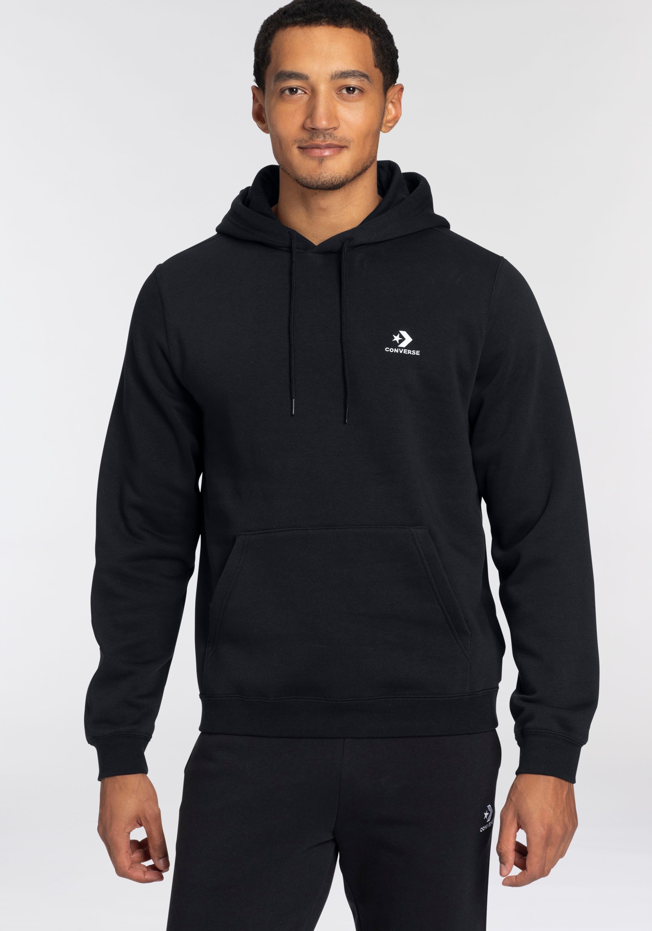 Converse Kapuzensweatshirt »EMBROIDERED STAR CHEVRON BRUSHED BACK FLEECE HOODIE«, (1 tlg.), Unisex