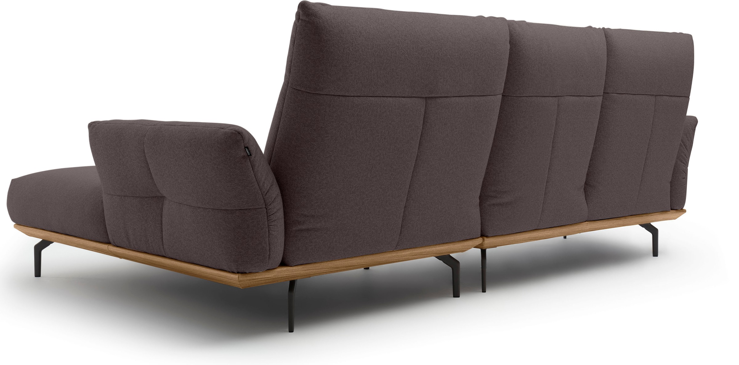 Creation BY ROLF BENZ Ecksofa »CR.460« Sockel in Nussbaum, Winkelfüße in Umbragrau, Breite 298 cm