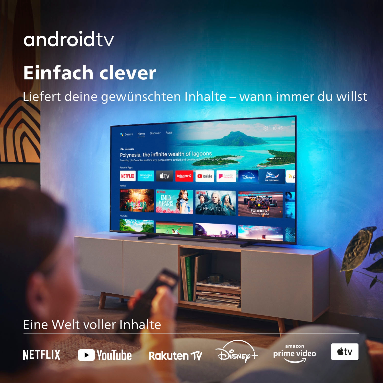 cm/50 3 Android LED-Fernseher HD, Philips Ambilight Garantie XXL (3-seitig), 126 Zoll, TV-Smart-TV, HDR10+ UNIVERSAL 4K »50PUS8107/12«, ➥ | Jahre Ultra