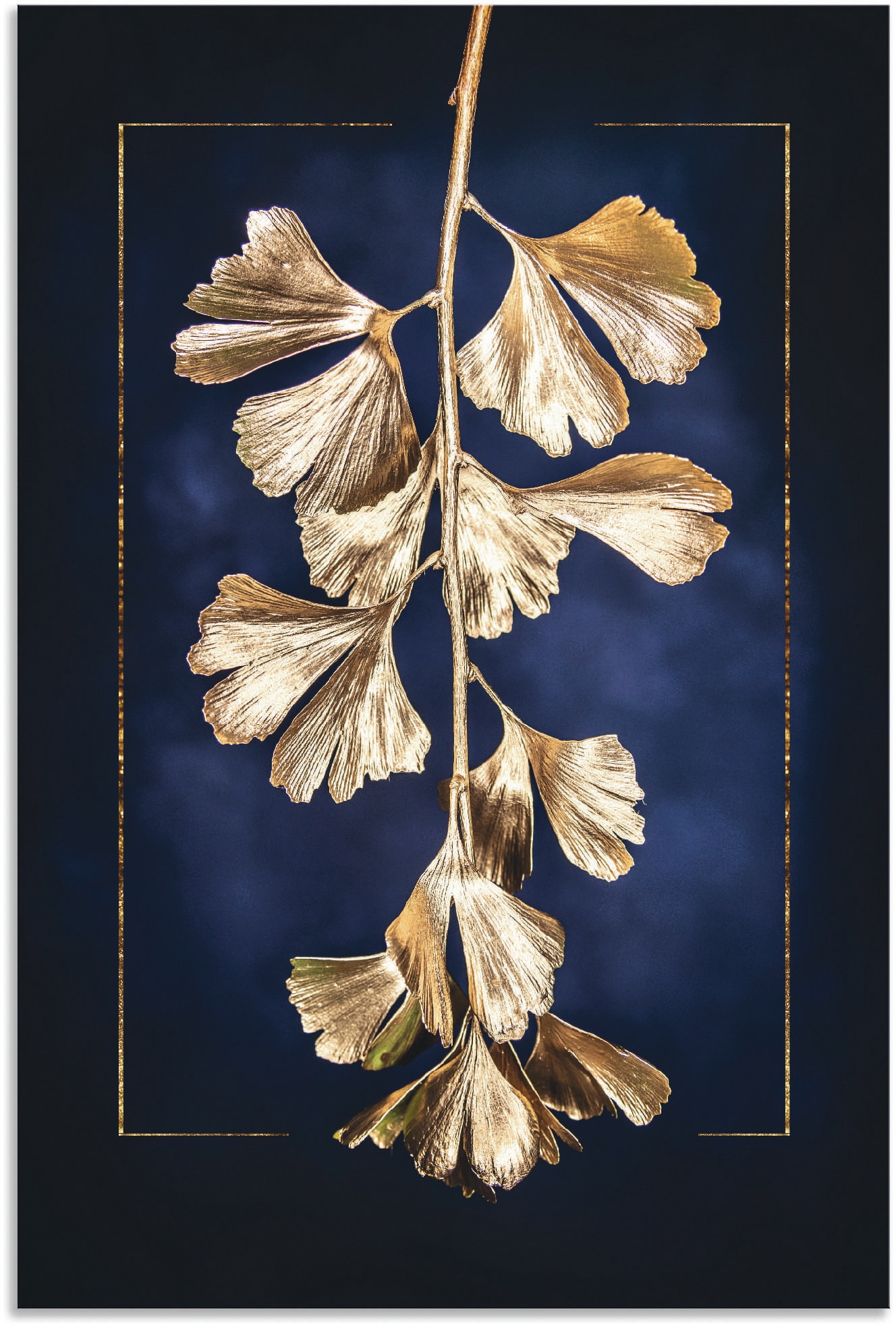 Rechnung auf (1 bestellen St.), Wandaufkleber Alubild, Blätterbilder, Artland als Poster »Goldener Leinwandbild, in Größen versch. Wandbild Gingko«, oder