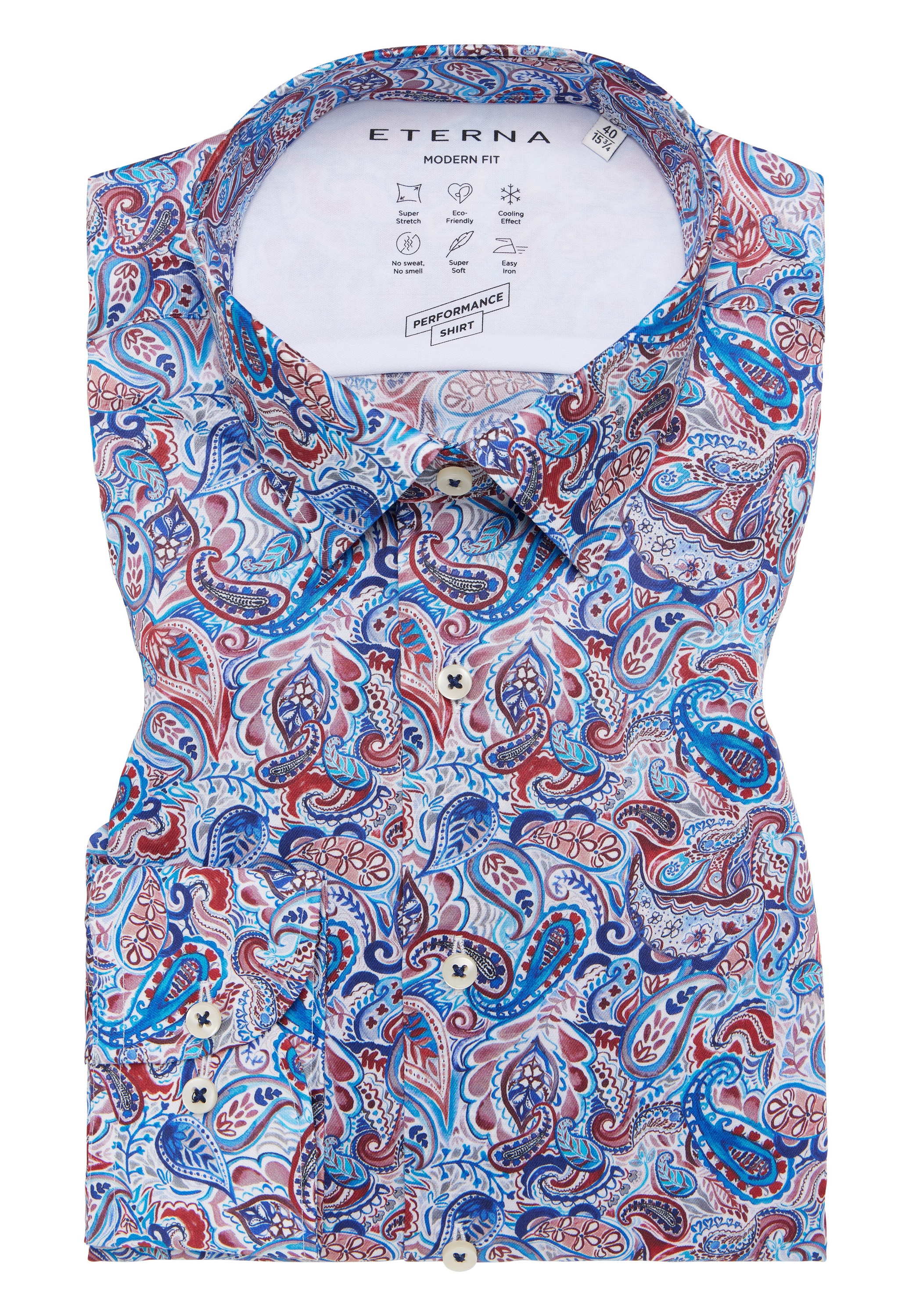 Eterna Langarmhemd »MODERN FIT« EASY IRON (bügelleicht)