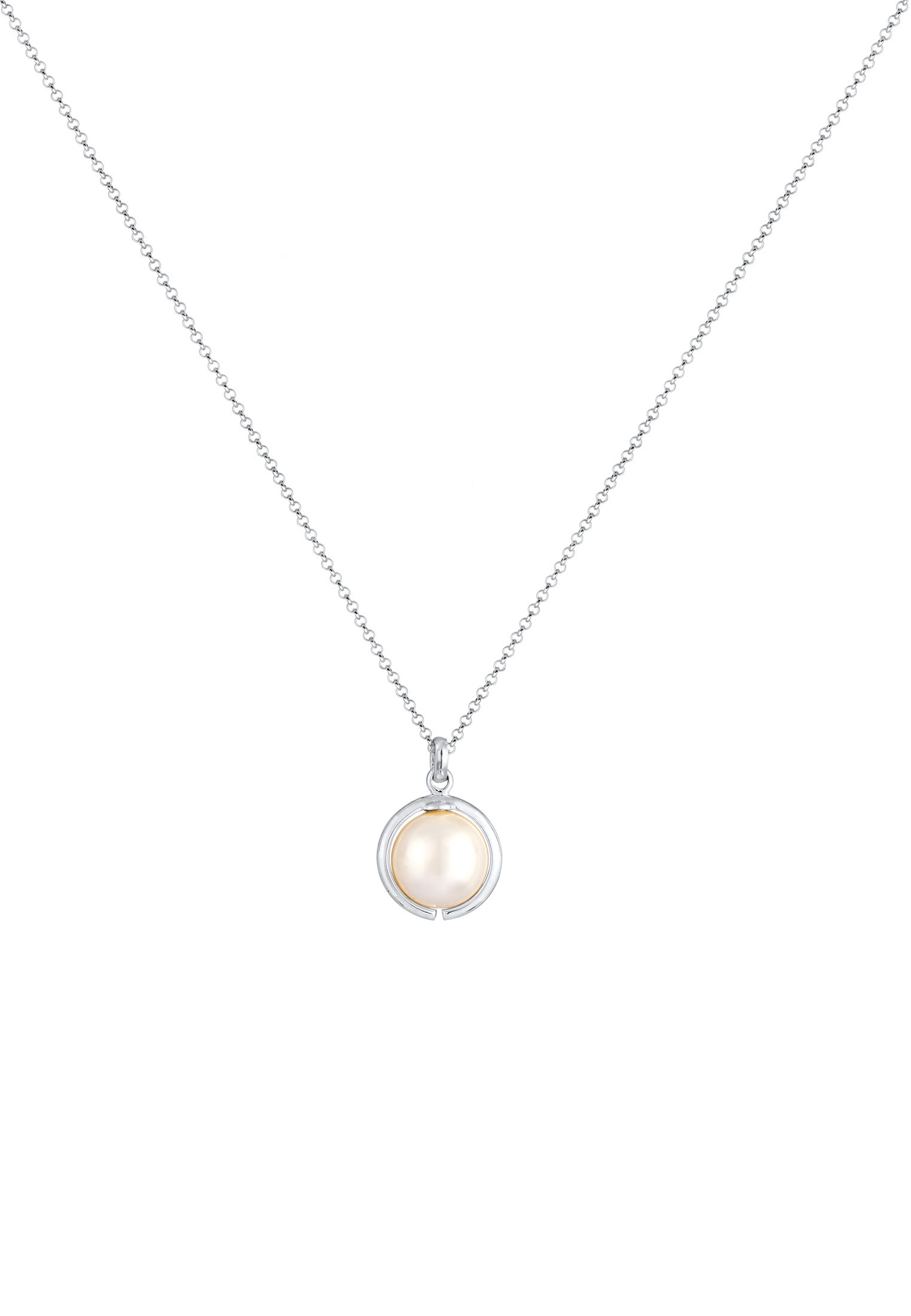 Elli Lange Kette »Halskette Synthetische Perle Rund Klassik 925 Silber«