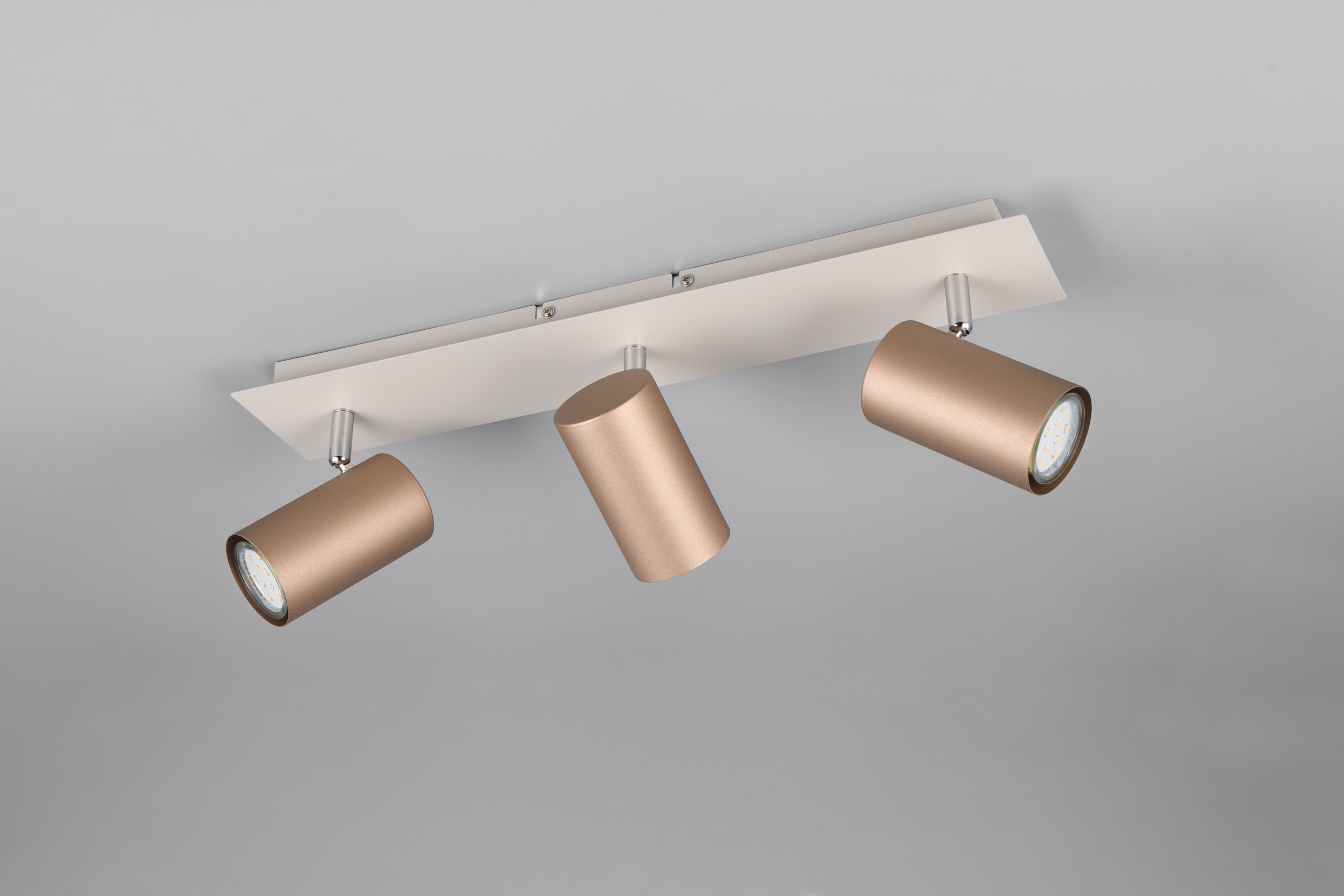 TRIO Leuchten Deckenstrahler »MARLEY, GU10 Deckenspot 1-flammig, exkl 3x GU10 max 35W, Wandspot« GU10 1 Stk. warmweiß - kaltweiß flexibel verstellbarer GU10 Deckenspot in coffee + warm grey, 48x9 cm