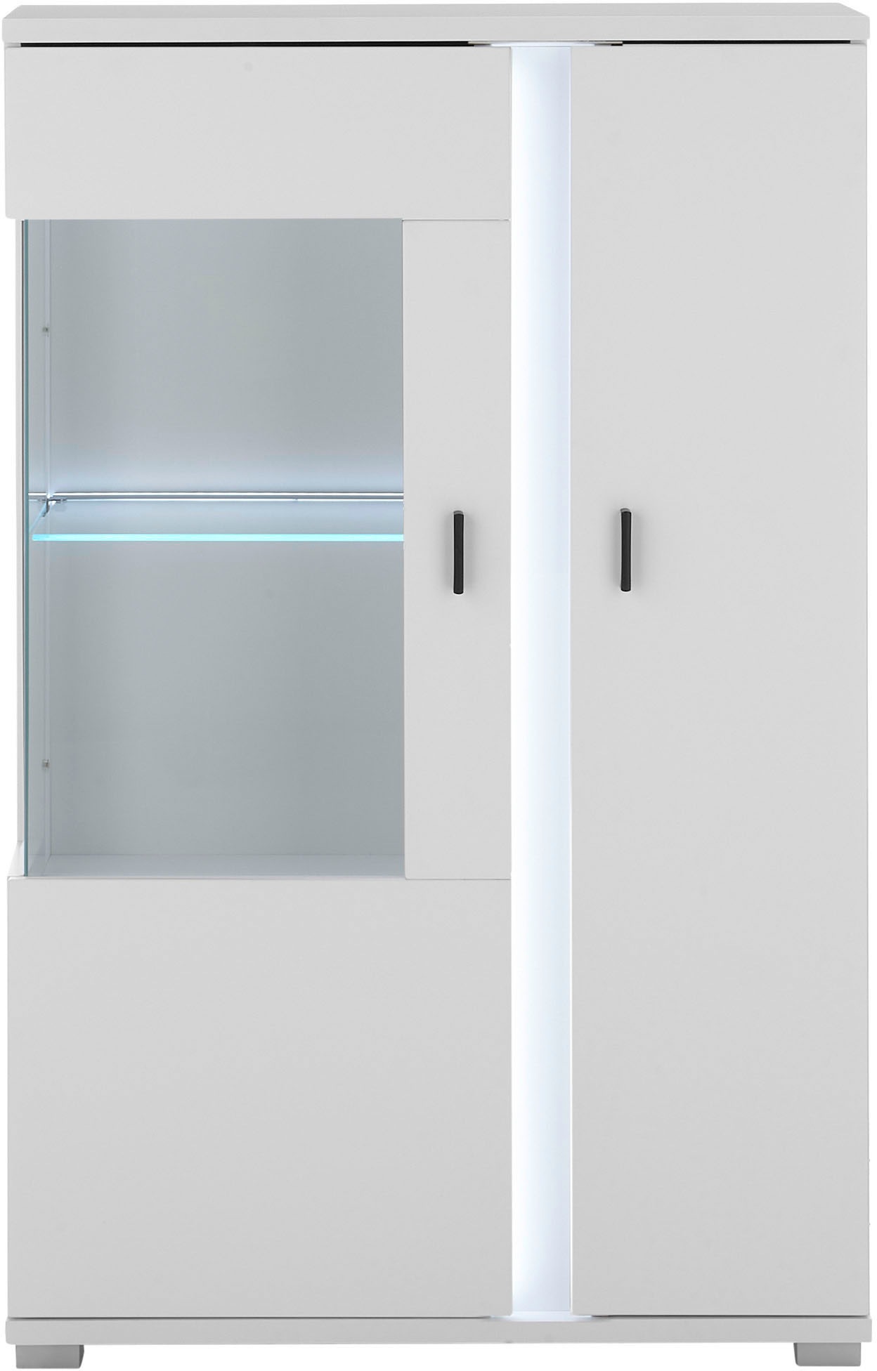 INOSIGN Vitrine »LONG ISLAND, Stauramvitrine«, (1 St.), in moderner Trendfarbe,inklusive senkrechter Beleuchtung,Breite 80 cm