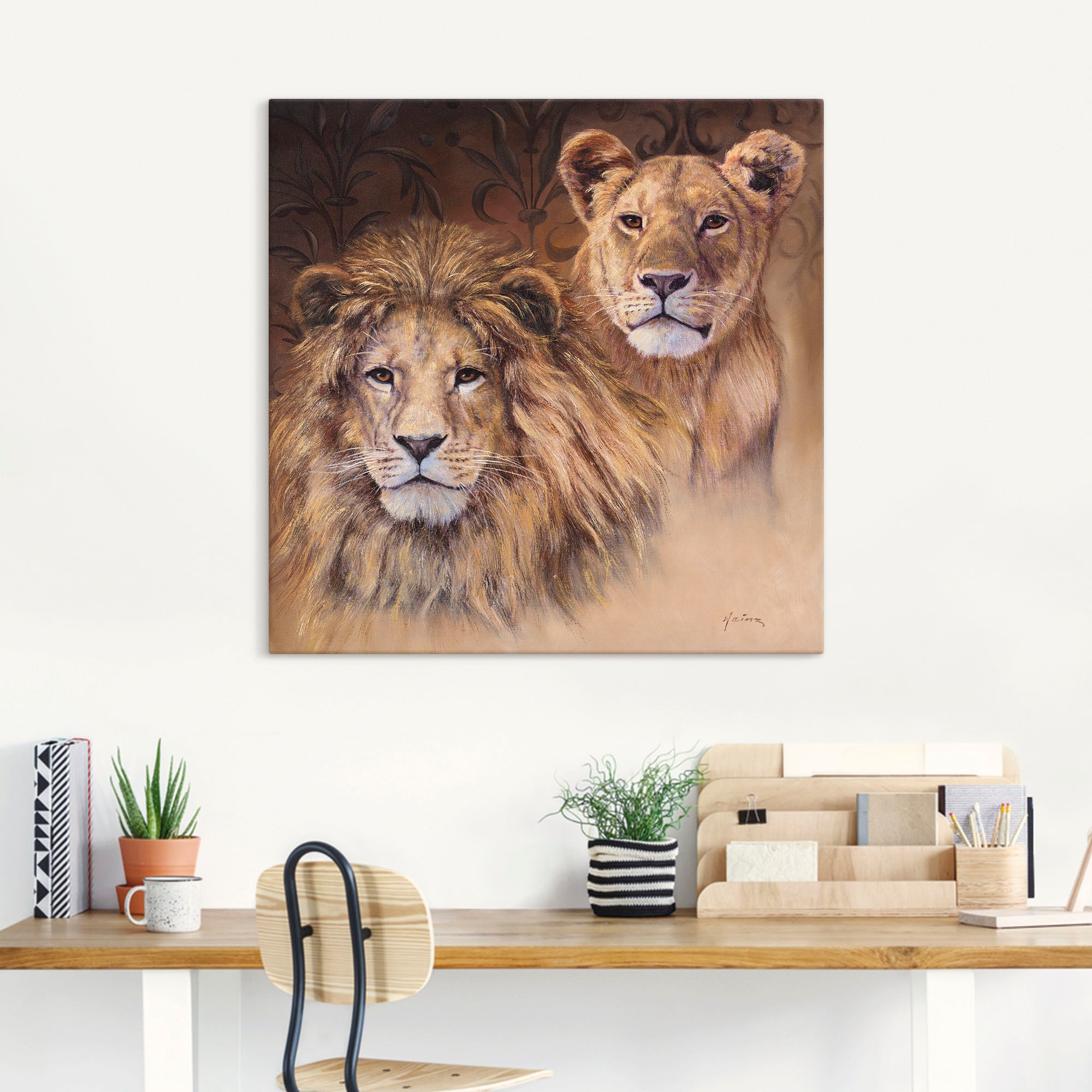 Artland Wandbild »Löwen«, Wildtiere, (1 St.), als Alubild, Outdoorbild, Leinwandbild, Poster, Wandaufkleber