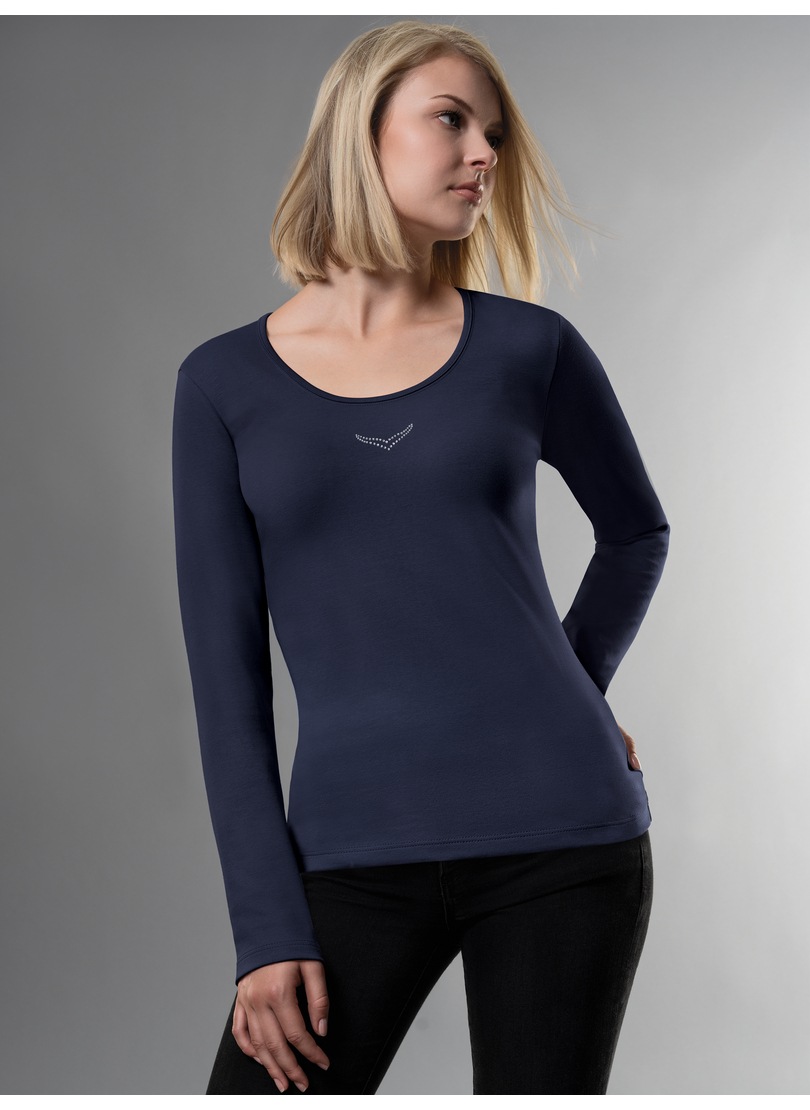 Trigema Longsleeve »TRIGEMA Langarmshirt mit Kristallsteinen« 1 Stk.