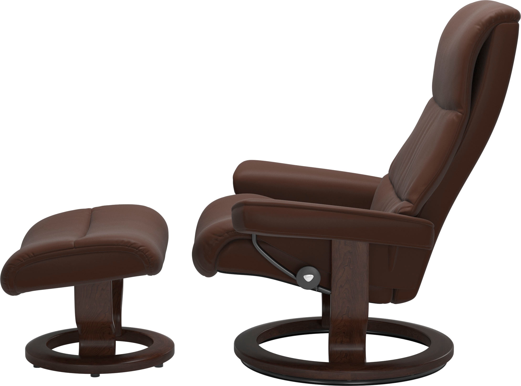 Stressless® Relaxsessel »View«, (Set, Relaxsessel mit Hocker), mit Classic Base, Größe M,Gestell Braun