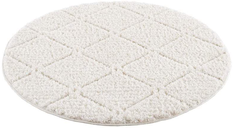 Carpet City Hochflor-Teppich »Focus 2997«, rund, 20 mm Höhe, Boho-Teppich, Hochtief-Muster/ 3D-Effekt, für Wohnzimmer, Schlafzimmer