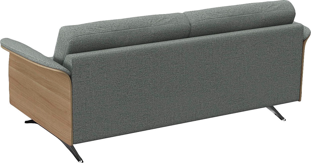 FLEXLUX 2,5-Sitzer »Glow Sofa, Couch,«, Premium-Sitz: Kaltschaum & Federkern, Arml. geölte Eiche, Fuß Alu