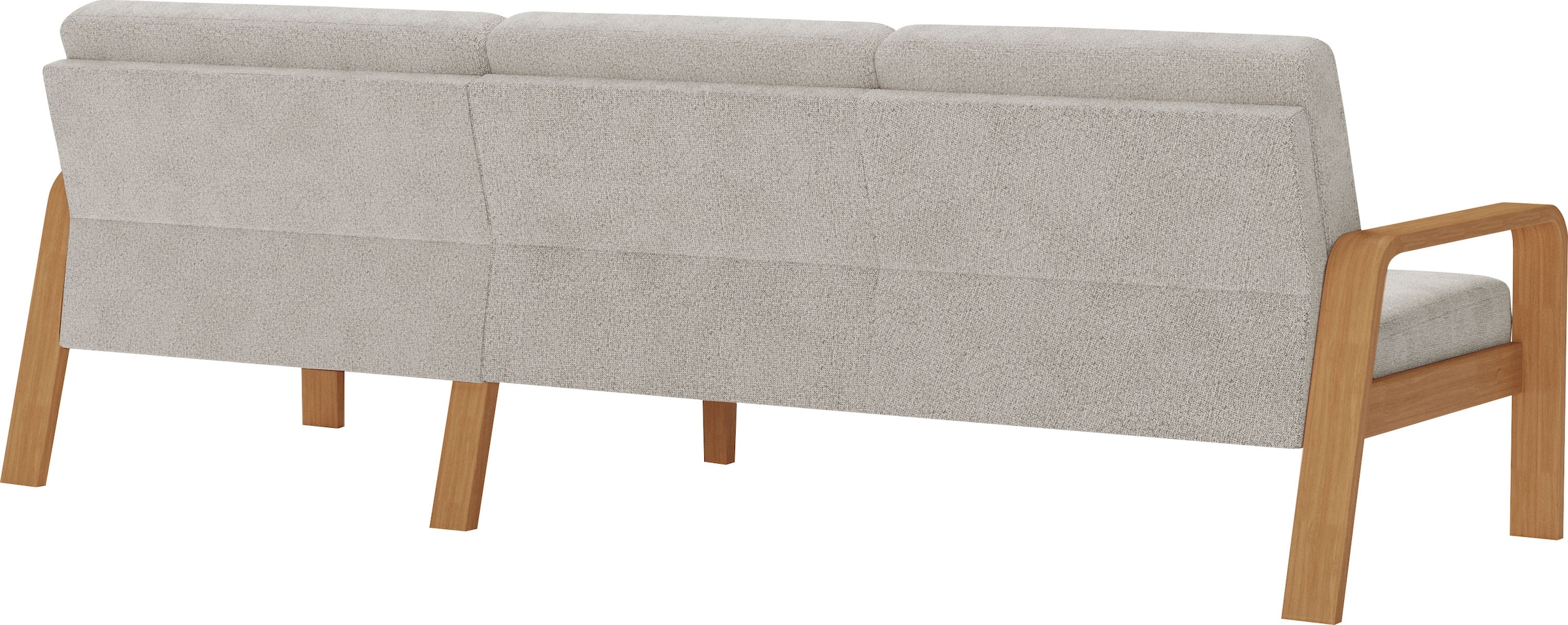 sit&more Ecksofa »Kolding L-Form«, Armlehnen aus eichefarbigem Buchenholz, verschiedene Bezüge und Farben