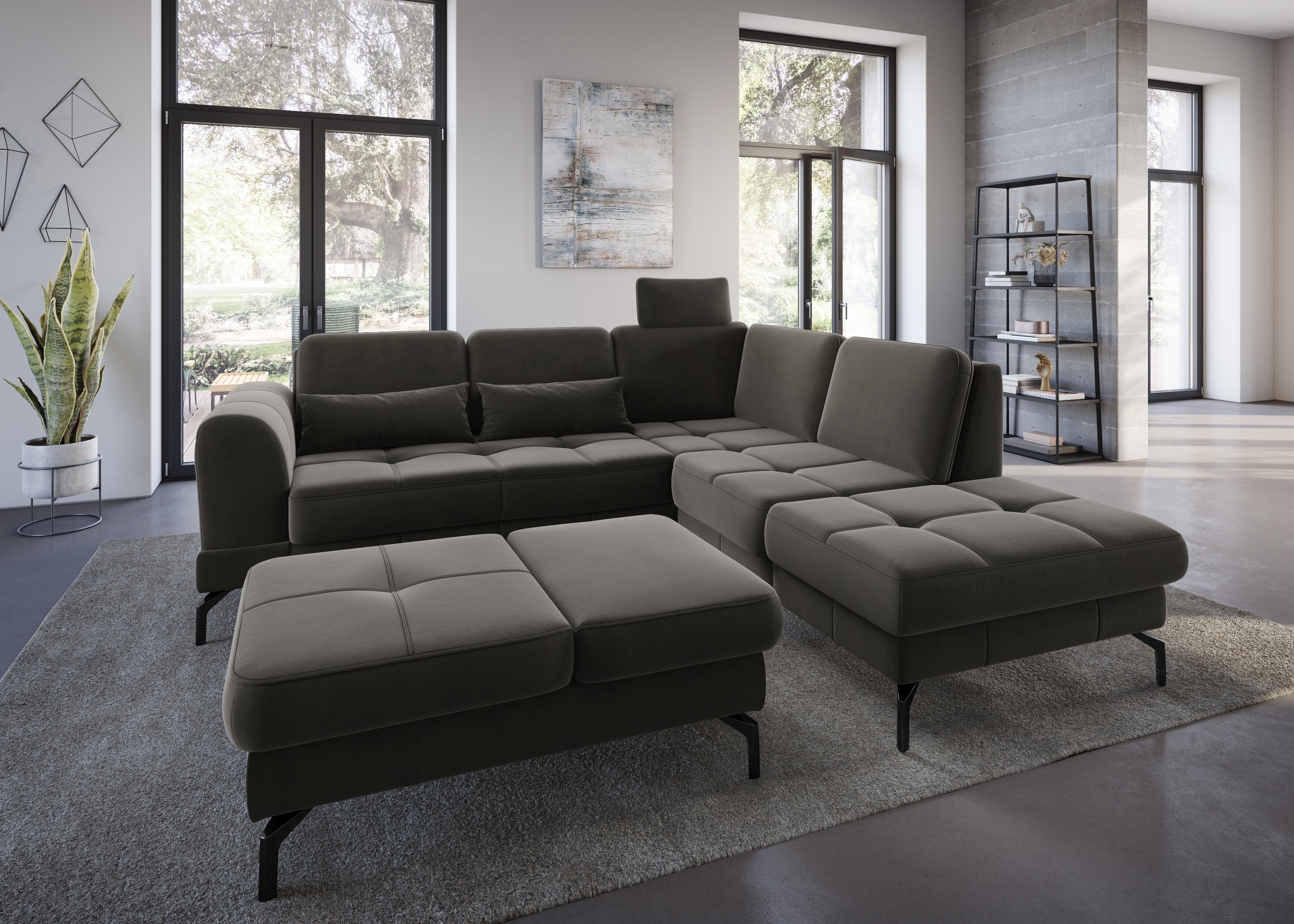 sit&more Hocker »Bendigo«, mit Klappfunktion, Bodenfreiheit 15 cm, wahlweise in 2 Fußfarben
