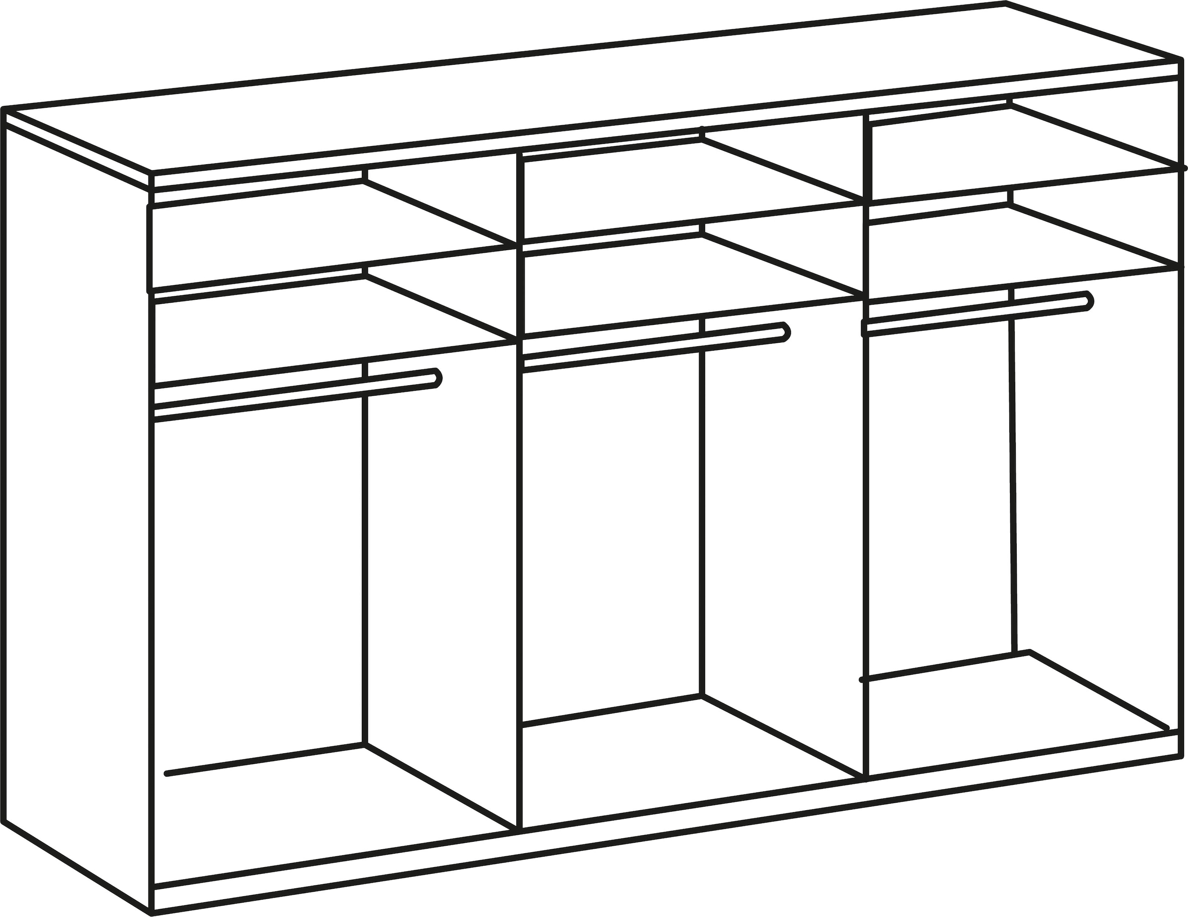 Wimex Kleiderschrank »Level by fresh to go«, Türen vollflächig mit farbigem Glas