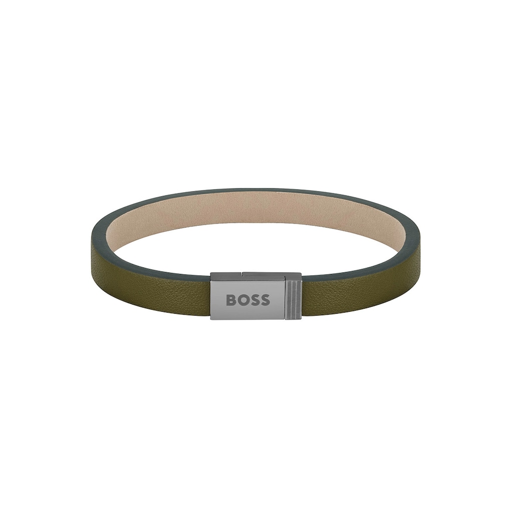 BOSS Armband »Schmuck Edelstahl Armschmuck Lederarmband JACE«