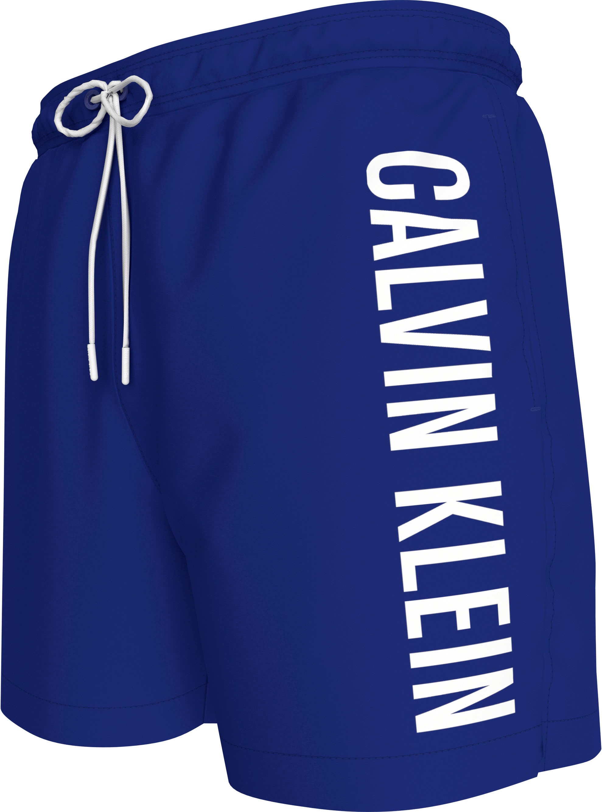 Calvin Klein Swimwear Badeshorts »MEDIUM DRAWSTRING«, mit kontrastfarbenem Logo-Schrifztug am Bein