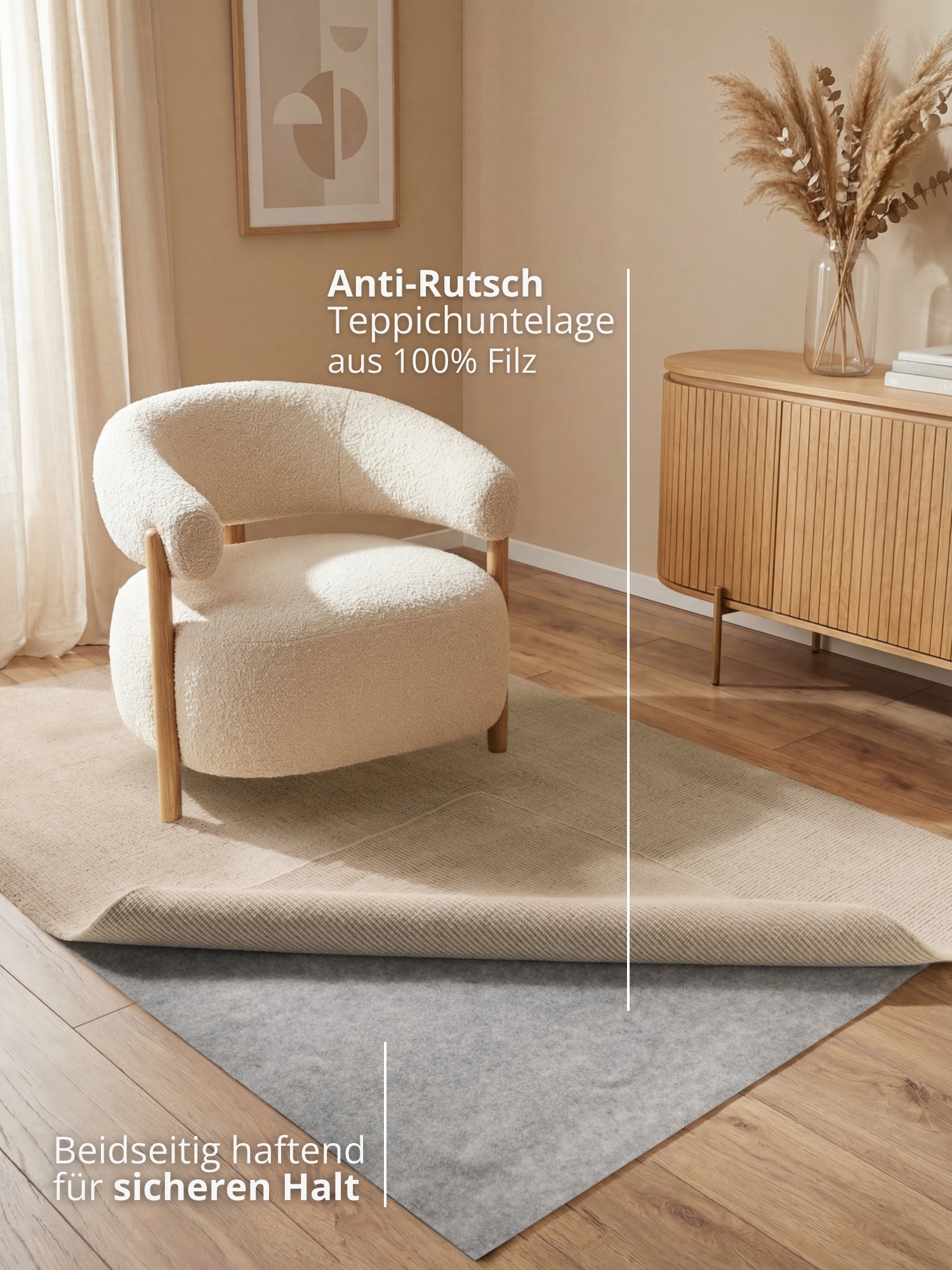 HANSE Home Teppichunterlage »Grip« Rutschfest, Teppichstop, Antirutsch Gleitschutz, zuschneidbar