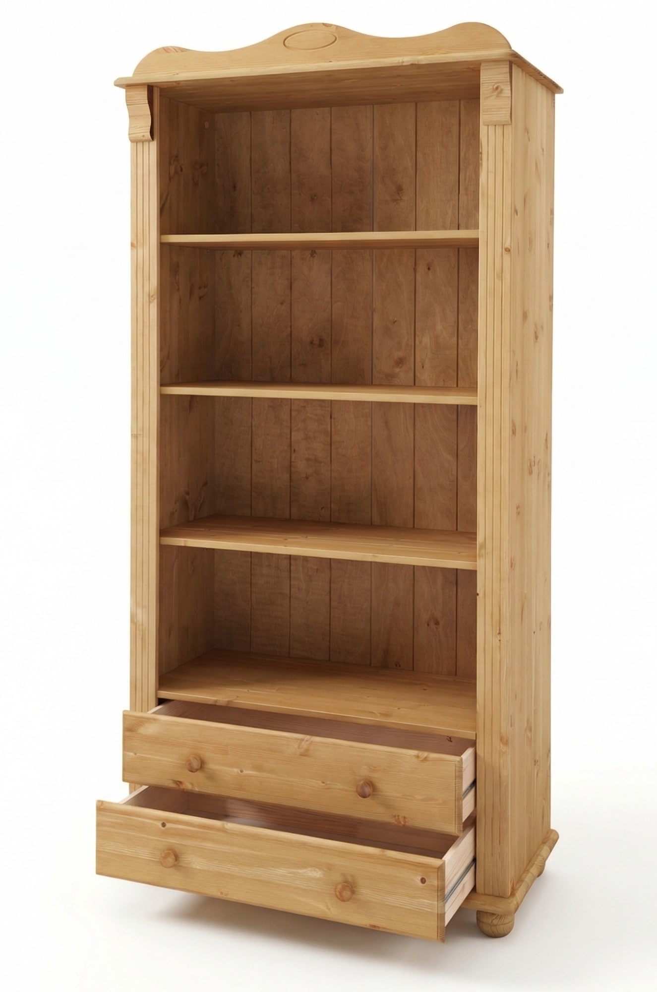 OTTO home Bücherregal »Adele, Standregal, Regal« B/T/H:,  aus massiver Kiefer, Breite 92 cm, mit 2 Schubladen, FSC®