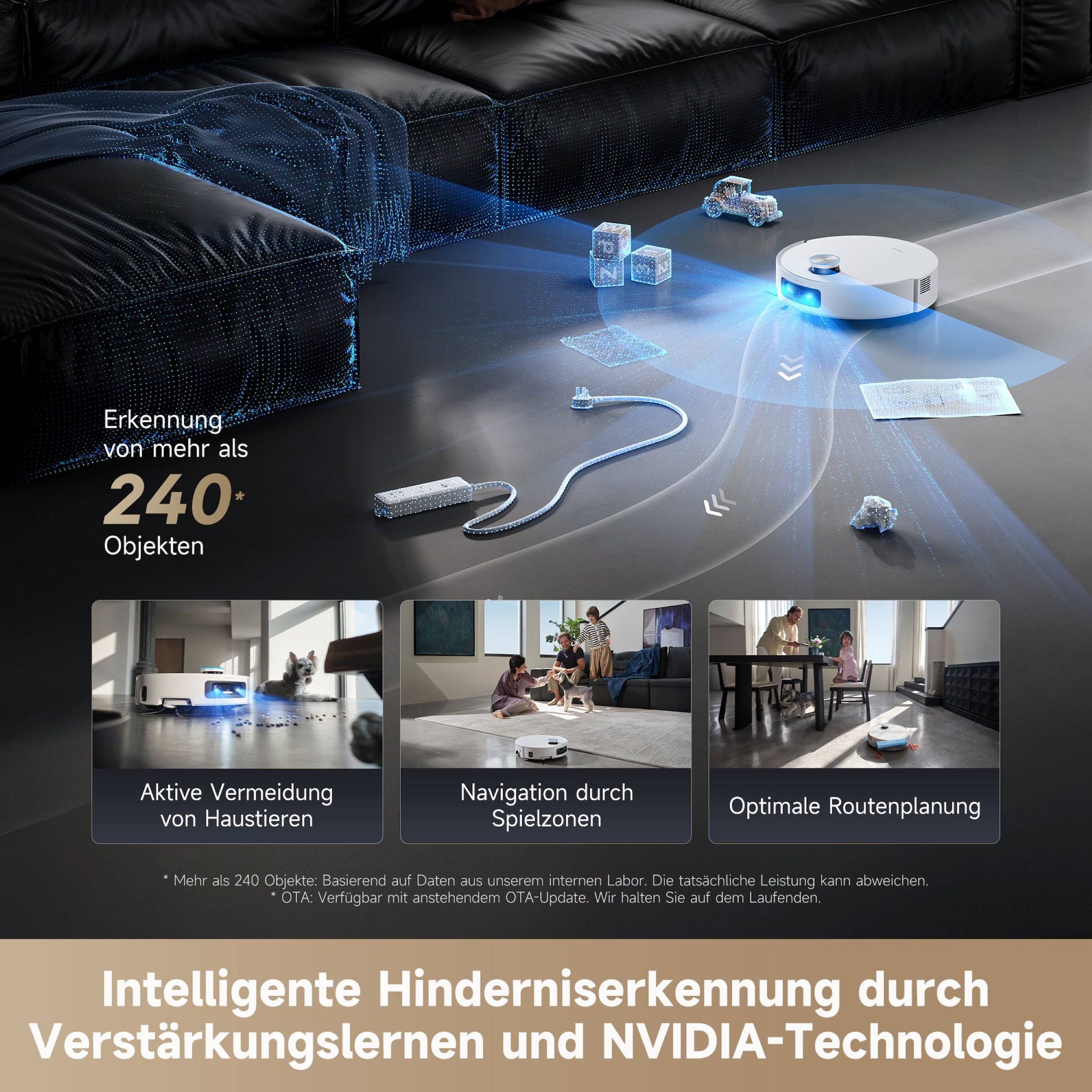 Dreame Saugroboter »mit Wischfunktion Aqua10 Ultra Roller Complete« Warmwasser-Wischsystem, Rollenmopp, überwindet Hindernisse, 30.000 Pa