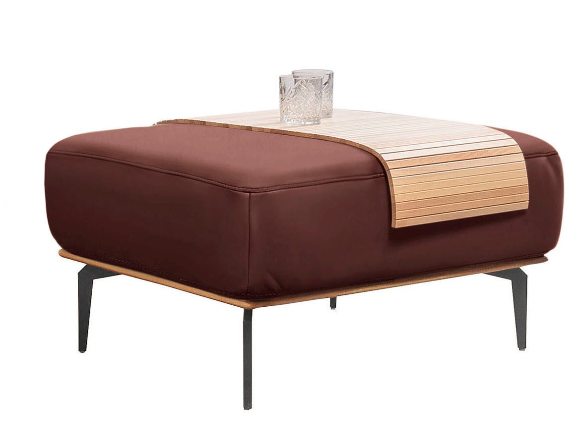 W.SCHILLIG Polsterhocker »run«, mit Holzsockel, Füße in Schwarz pulverbeschichtet, Breite 75 cm