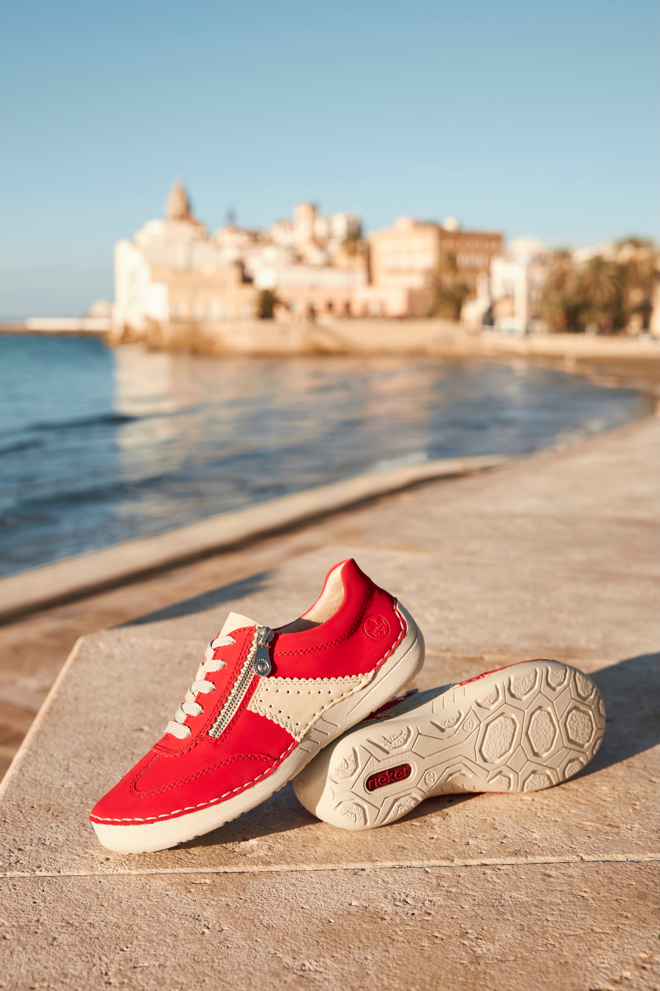 Rieker Sneaker  , Halbschuh, Freizeitschuh, Schnürschuh mit Reißverschluss