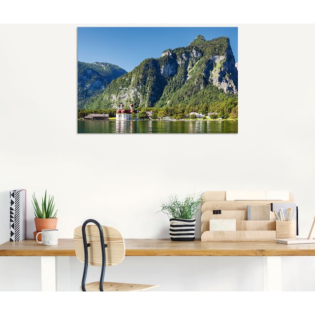 Artland Wandbild »Blick auf den Königssee«, Berge & Alpenbilder, (1 St.),  als Alubild, Leinwandbild, Wandaufkleber oder Poster in versch. Größen auf  Raten bestellen