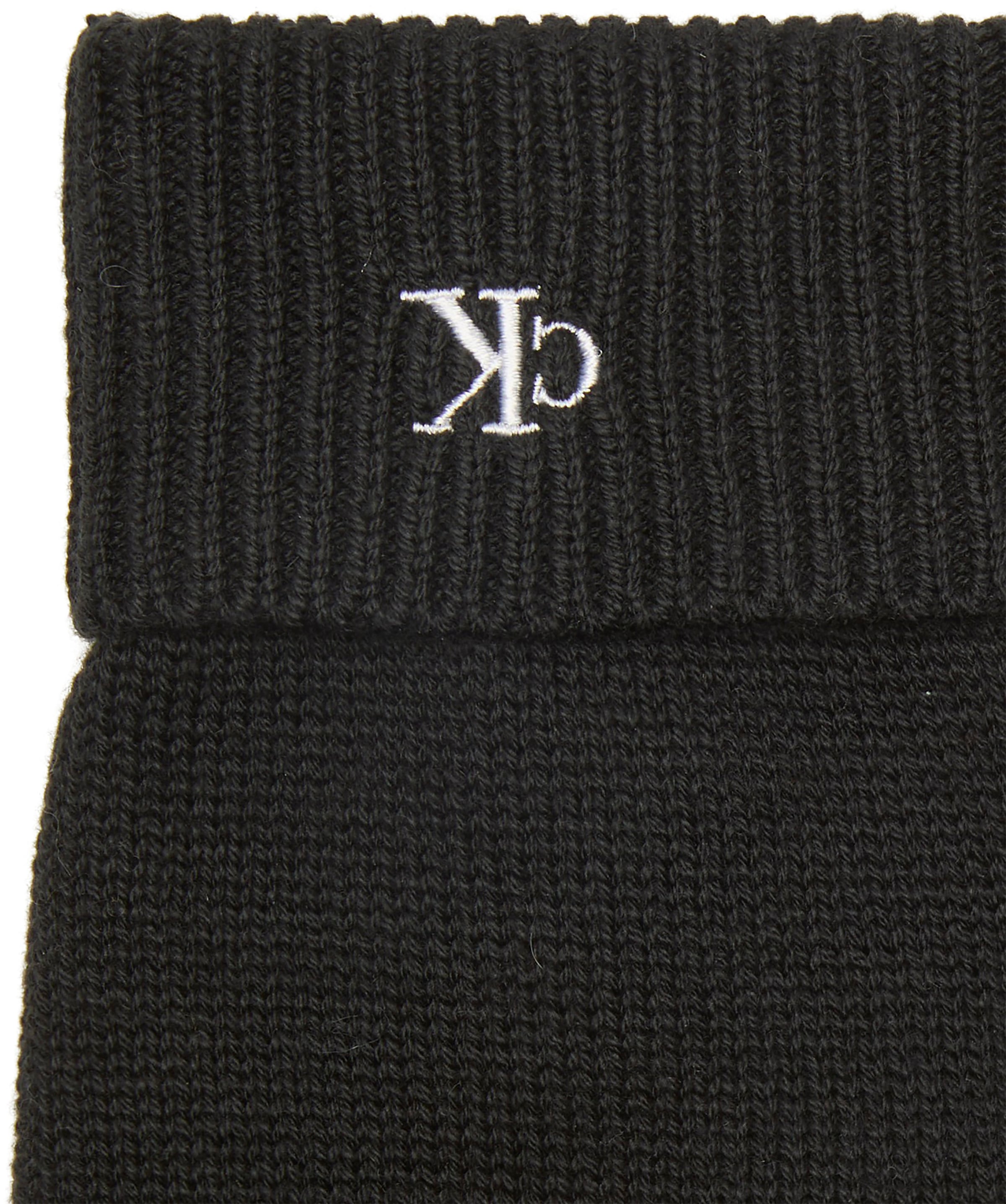 Calvin Klein Strickhandschuhe mit Touchscreen-Technologie, Feinrippstrick, Logostickerei