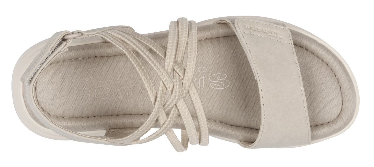 Tamaris Keilsandalette  , Plateau, Bequemschuh, Sandale mit elastischen, überkreuzten Riemchen
