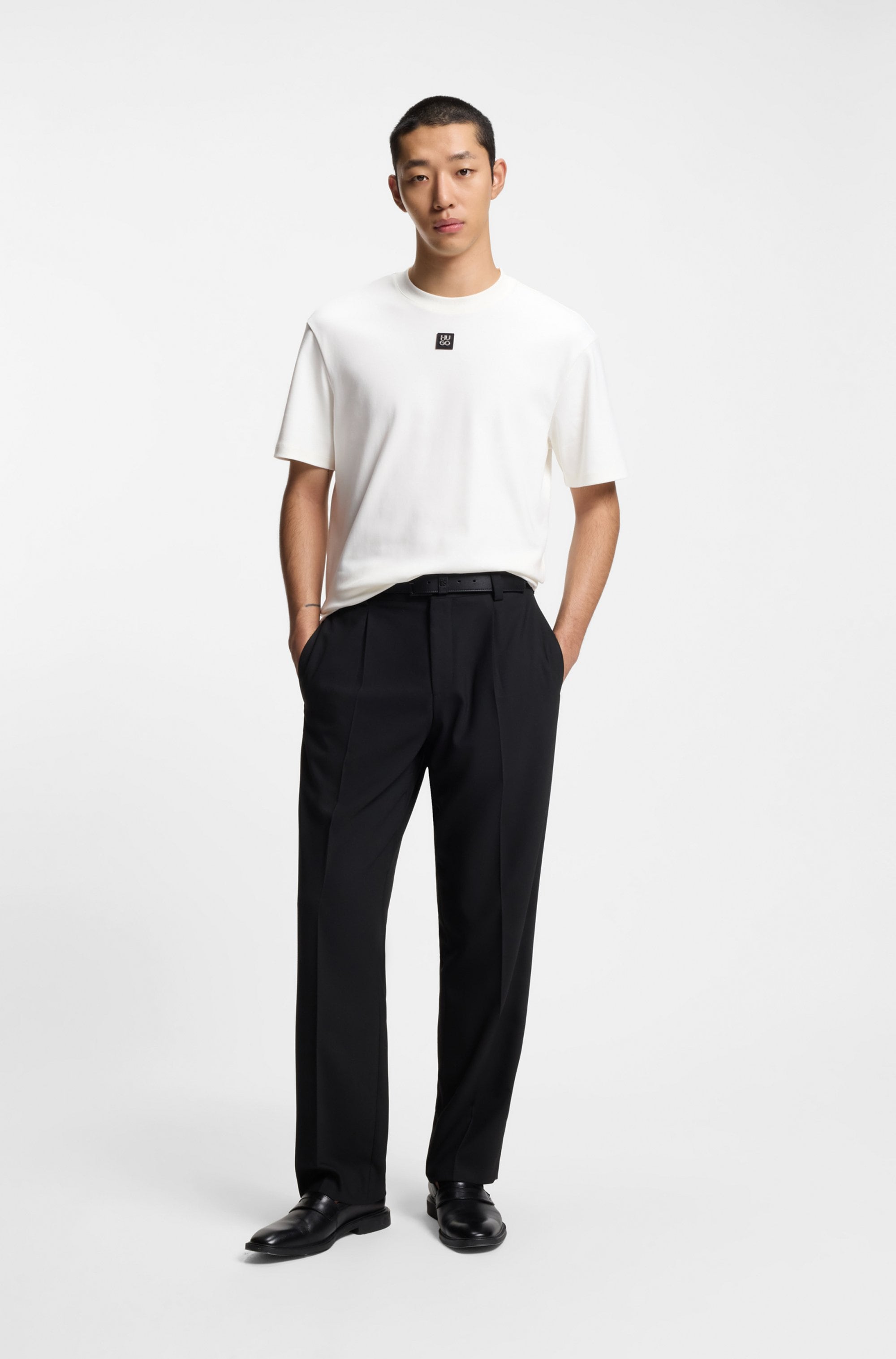 HUGO T-Shirt »Dalile« Stacked-Logo, Rundhals, regular fit