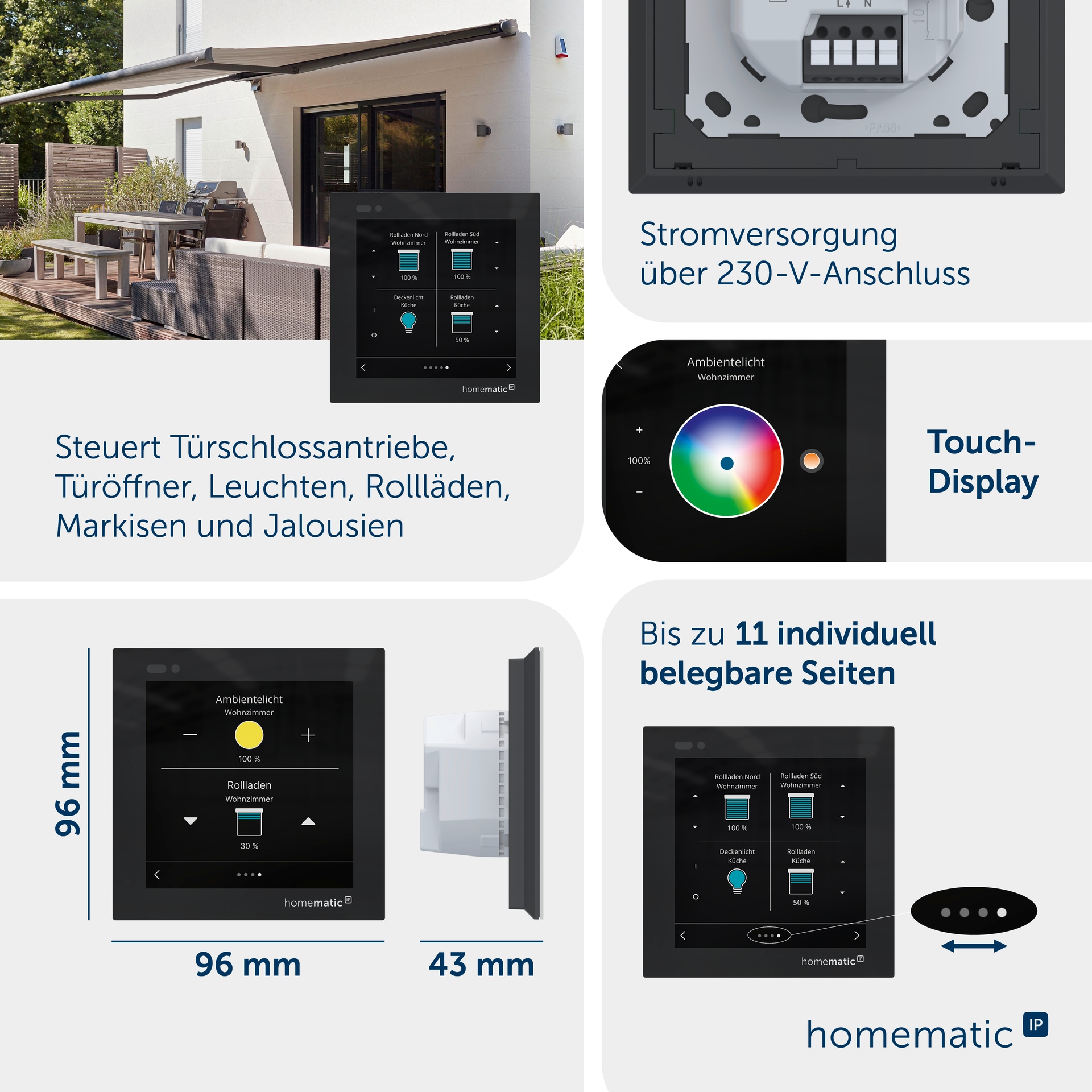 Homematic IP Smart-Home-Steuerelement »Glasdisplay«