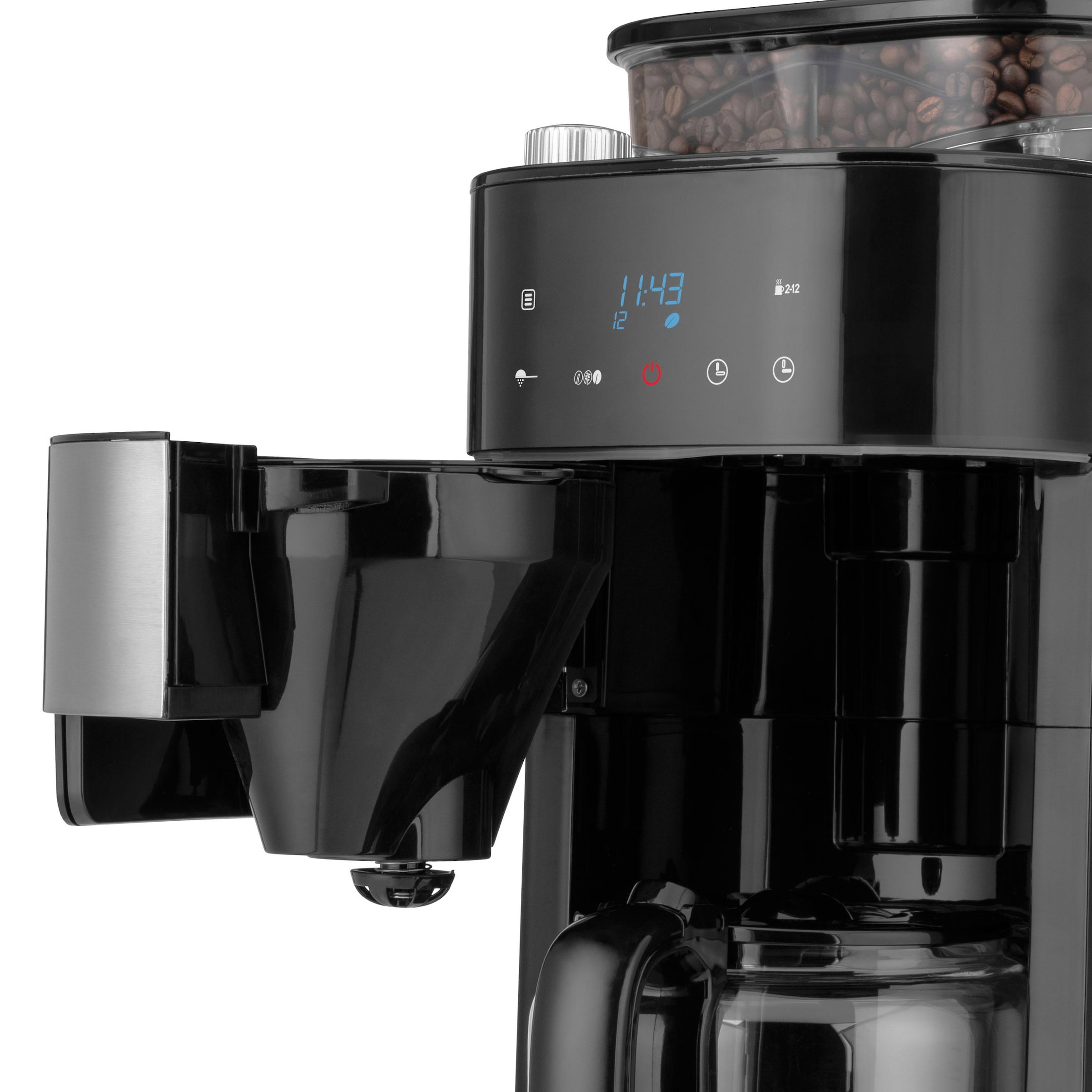 Gastroback Kaffeemaschine mit Mahlwerk »Grind & Brew Pro 42711« 1,5 l Kaffeekanne Permanentfilter Timerfunktion, auch für Kaffeepulver verwendbar, Warmhaltefunktion