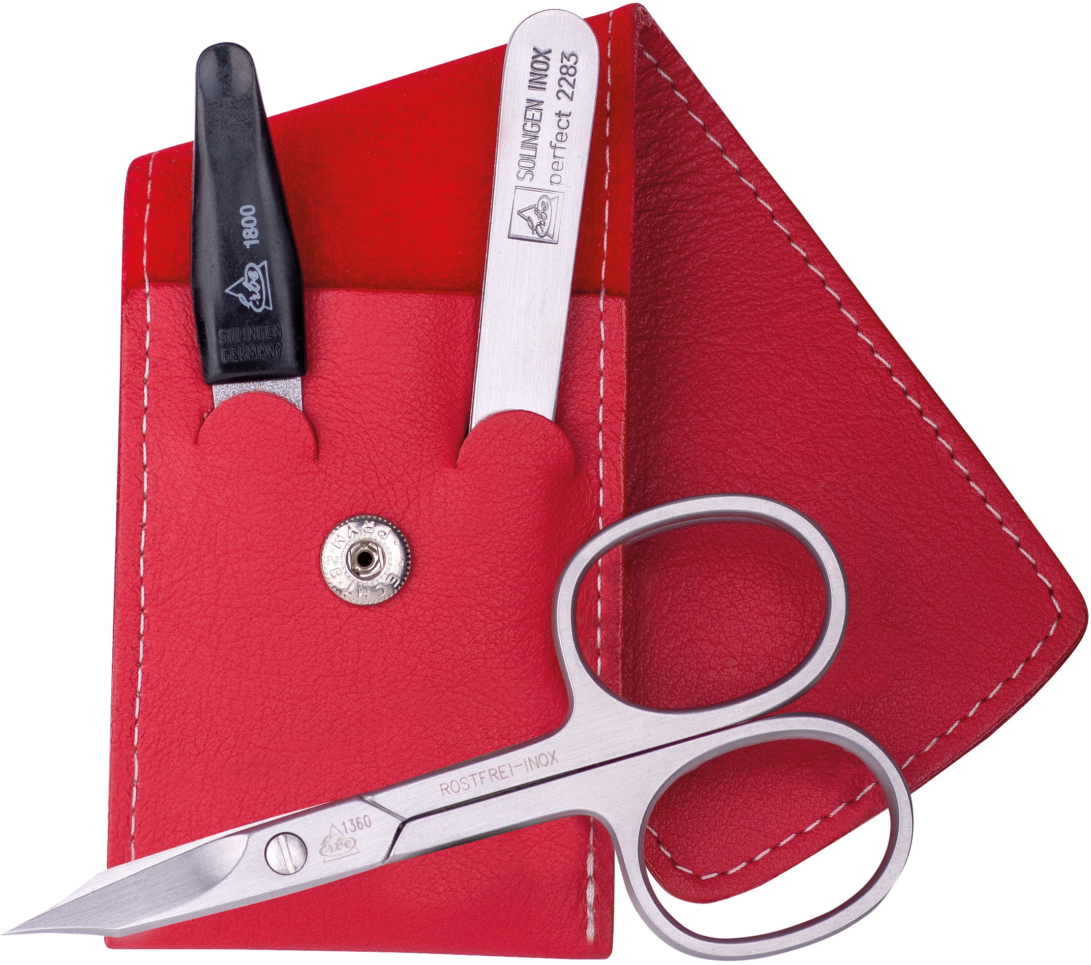 Maniküre-Etui »ERBE Maniküre Set Taschen-Etui Serie "Travel", rot, 3-tlg.«, (Set, 3...