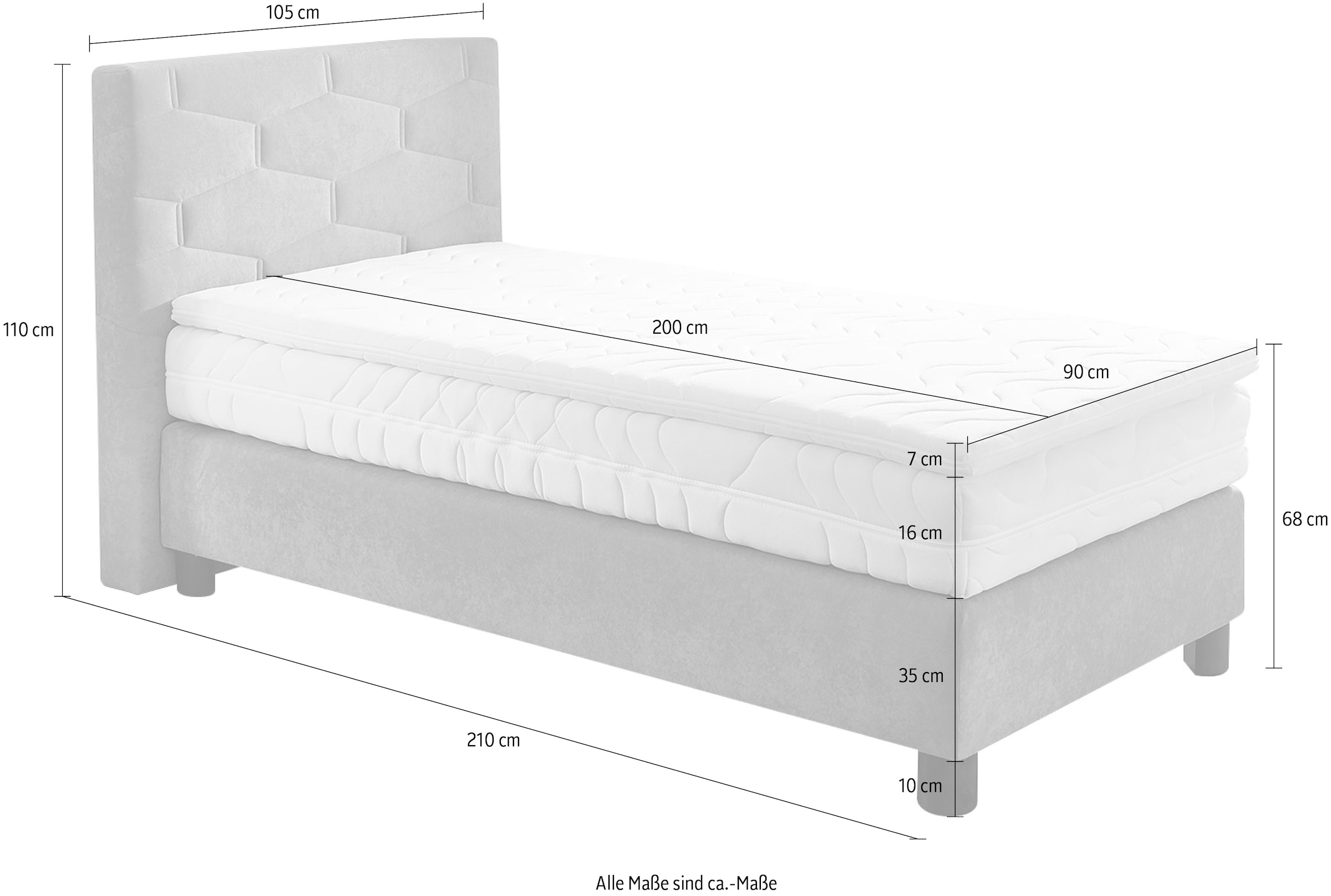 Westfalia Schlafkomfort Boxspringbett, wahlweise mit Topper