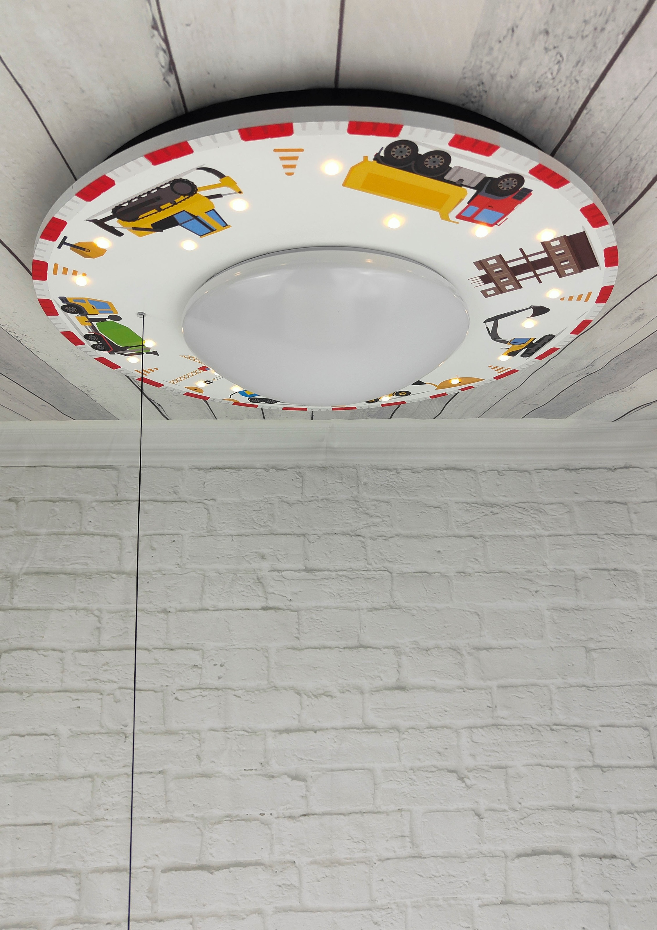 niermann Deckenleuchte »Baustelle, Kinderlampe, Kinderzimmer« E27 1 Stk. hochwertiger Druck auf kompletter Oberfläche
