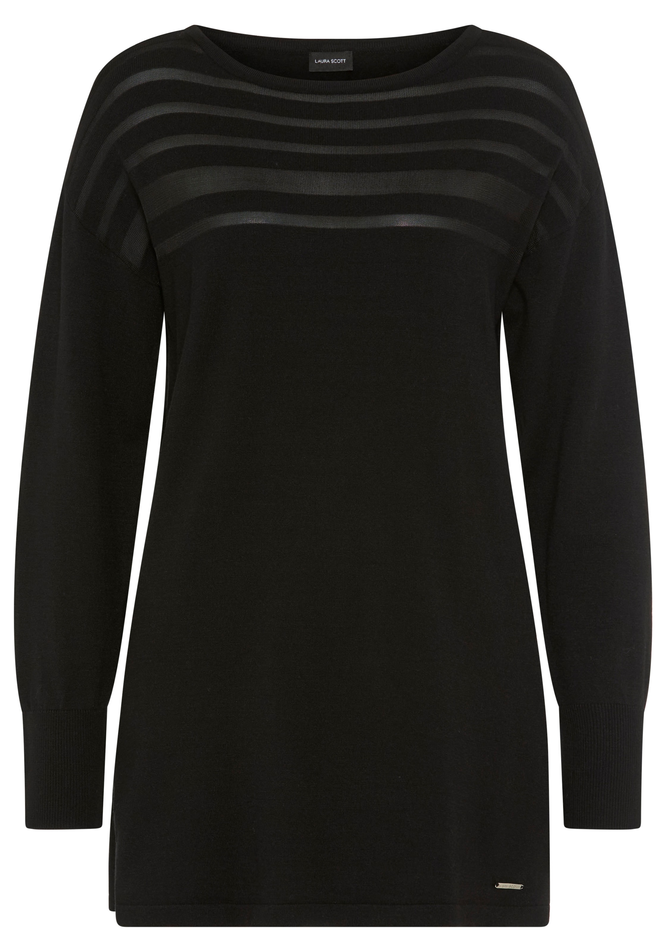 Laura Scott Strickpullover Feinstrickpullover mit Meshstreifen