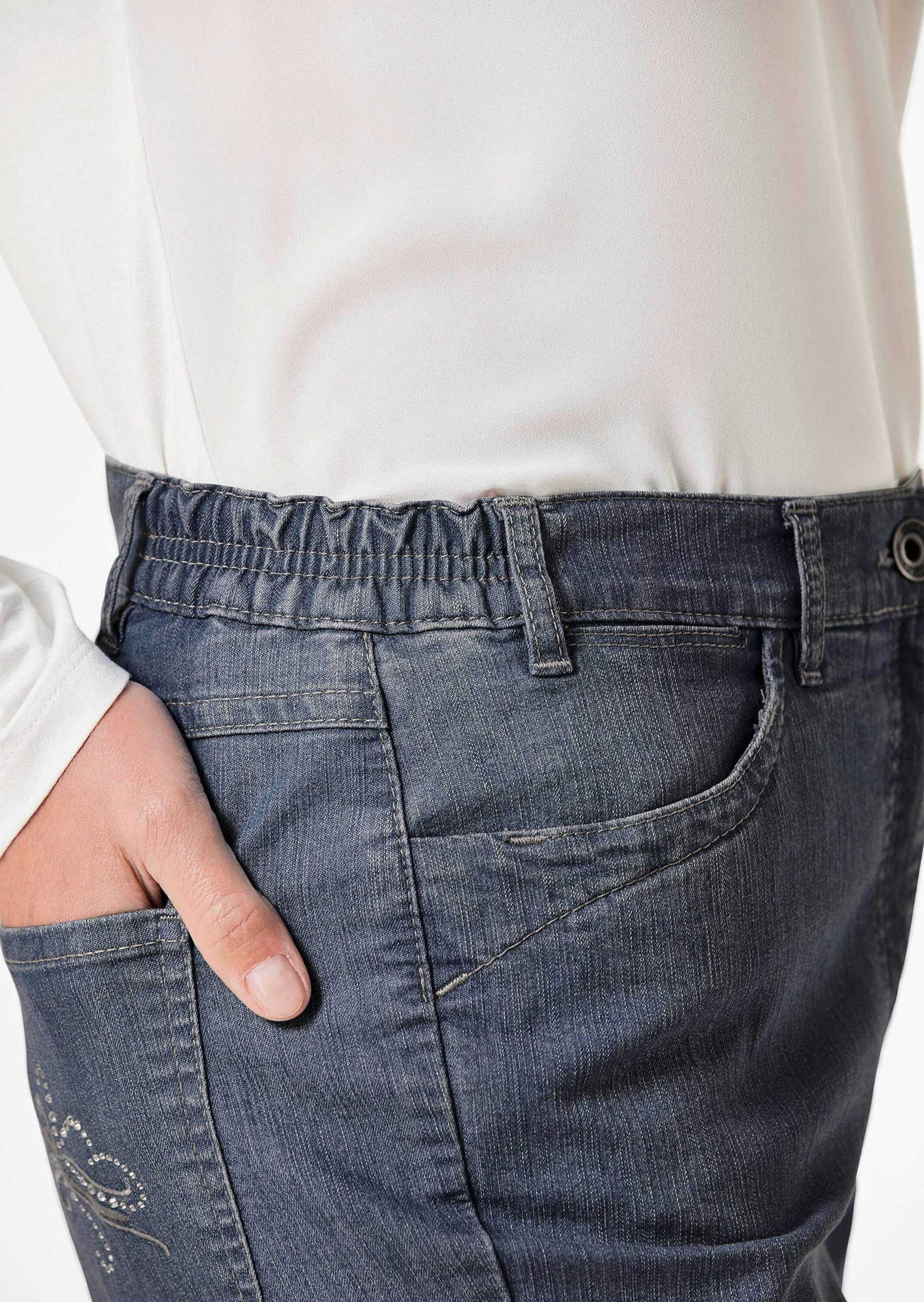 GOLDNER Stretch-Jeans »Jeanshose ANNA Edel geschmückte Jeanshose ANNA«